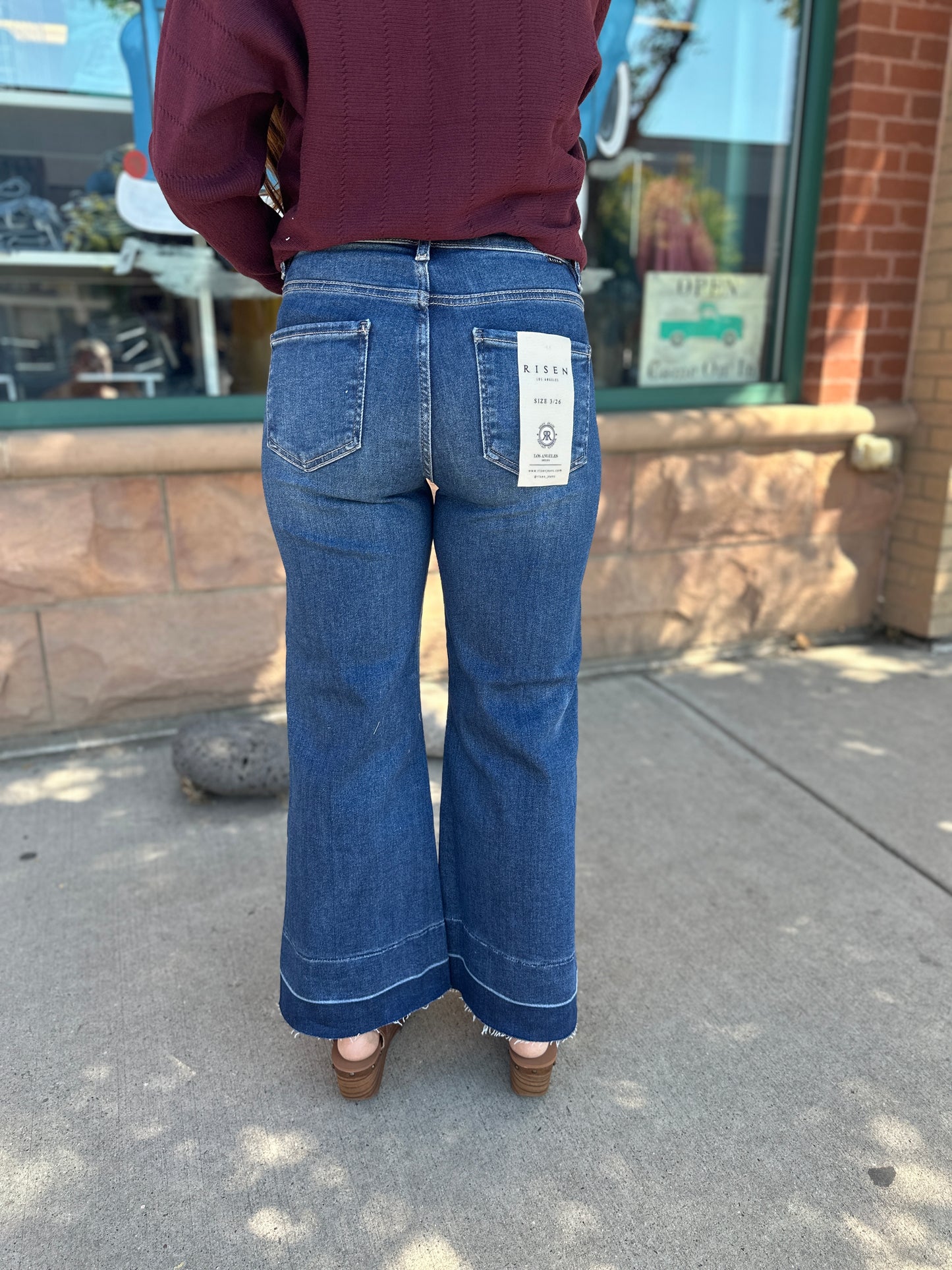 Raw Hem Lily Wide Leg Jeans