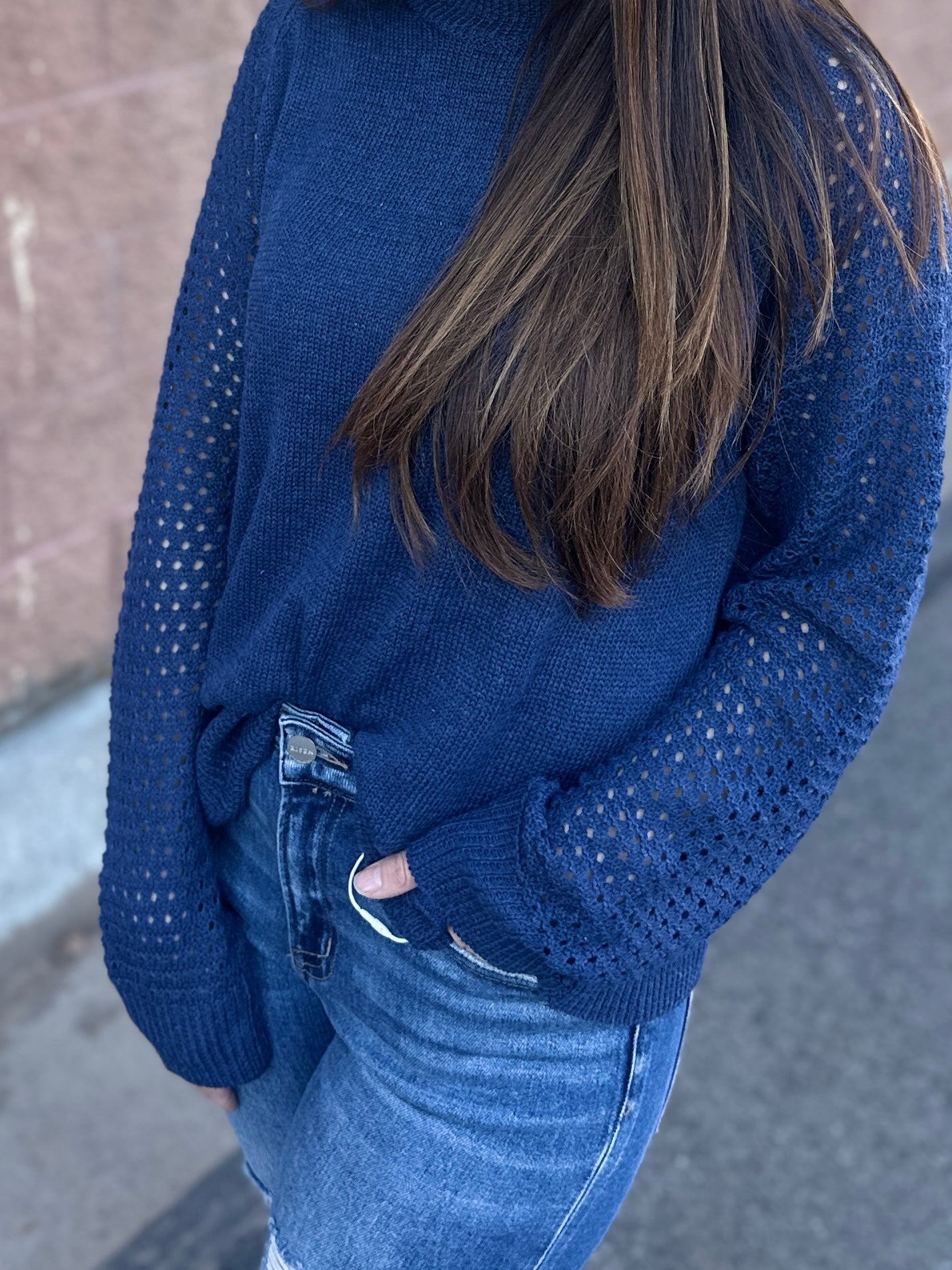 Open Knit Sleeve Top