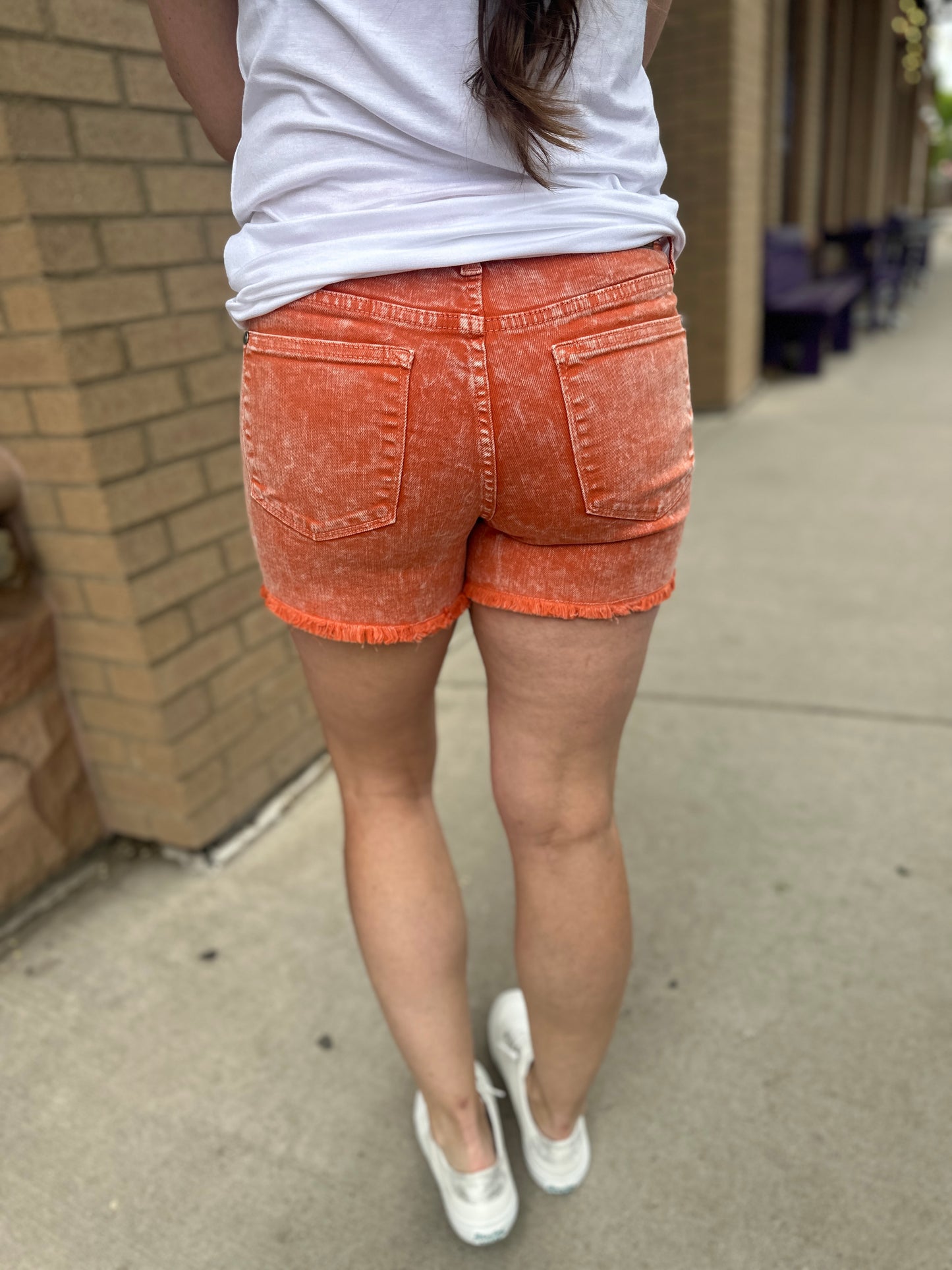 High Waist Peach Shorts