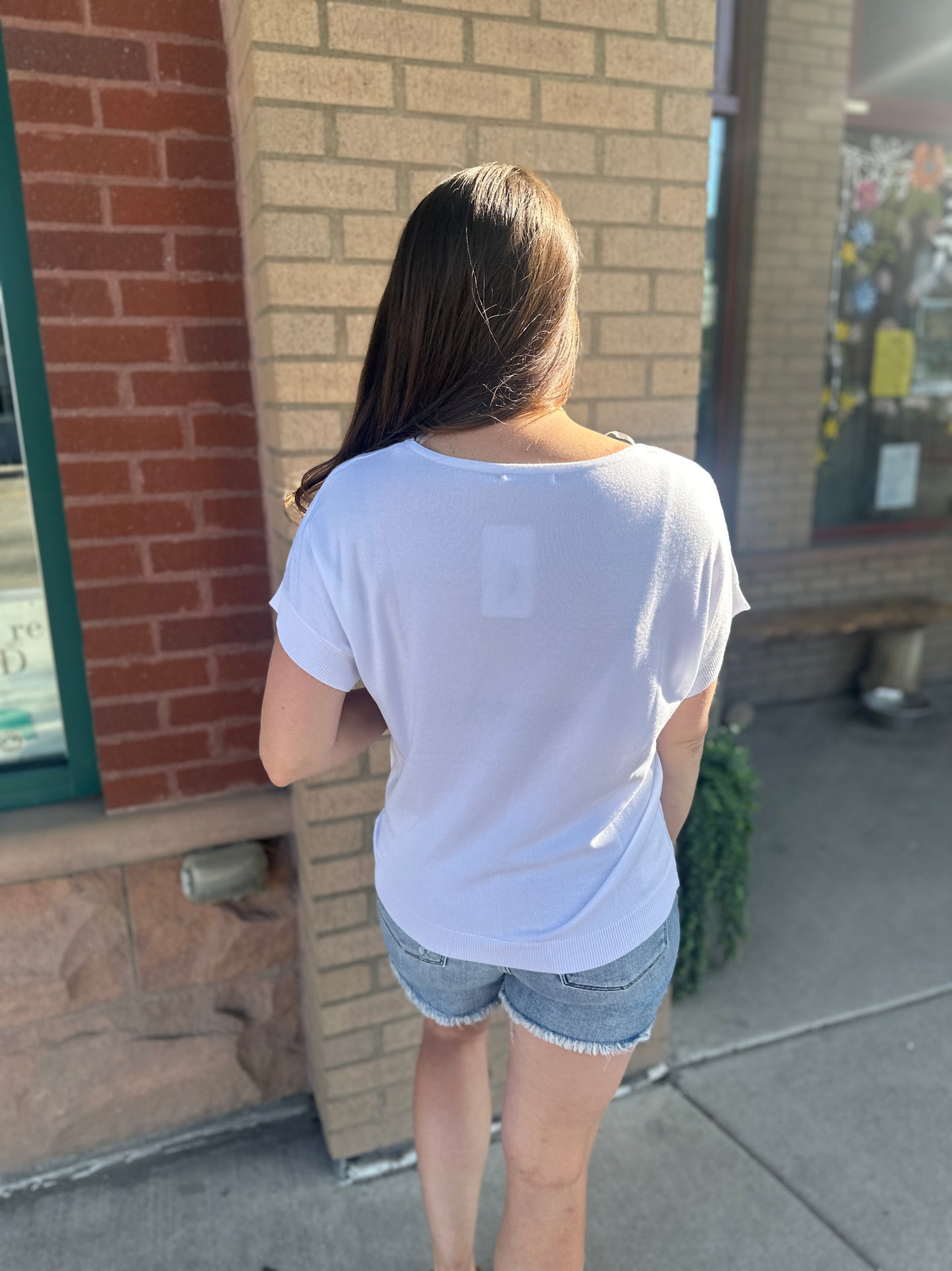 Solid Crew Neck Short Sleeve
