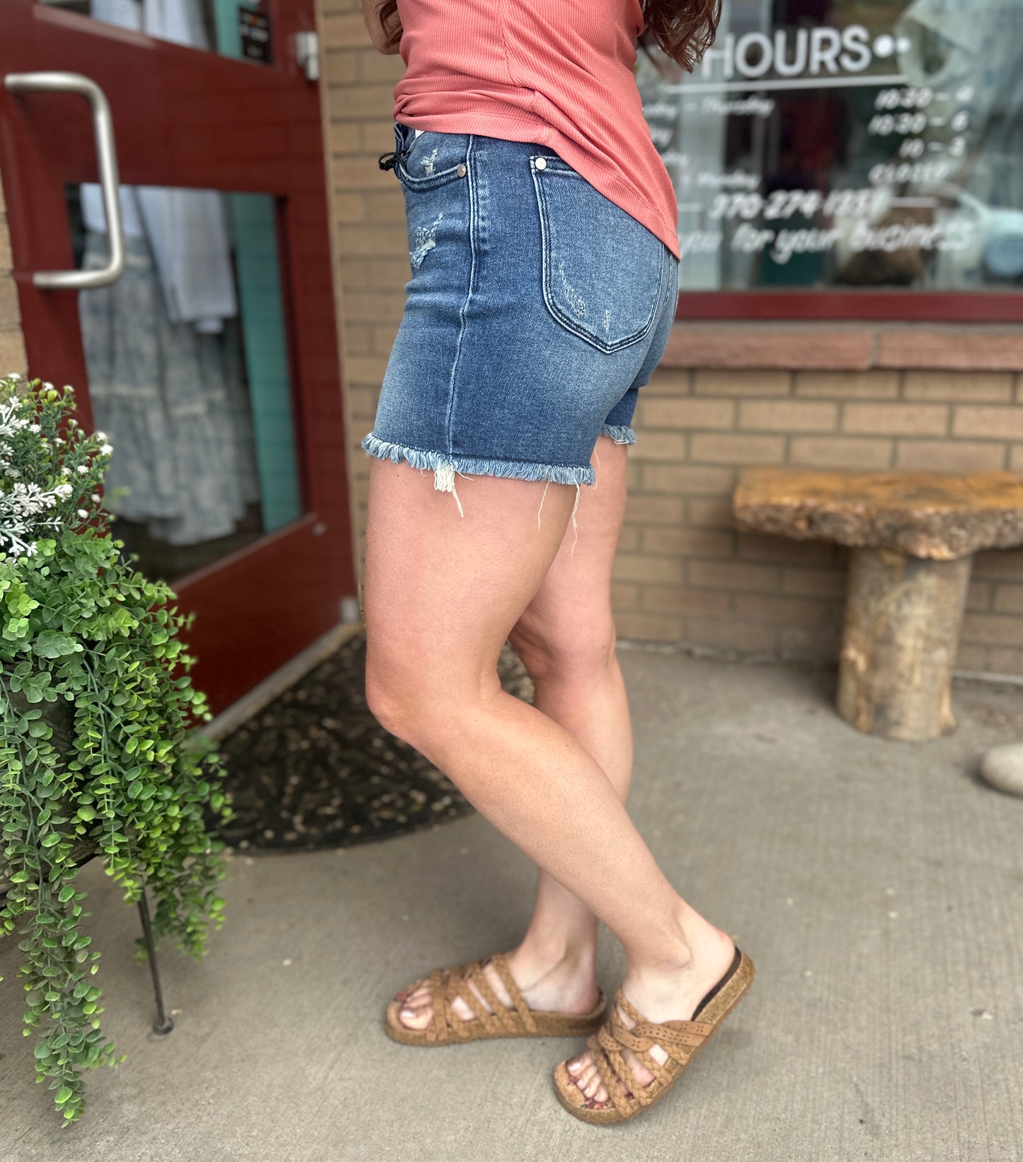 Amber Frayed Denim Shorts