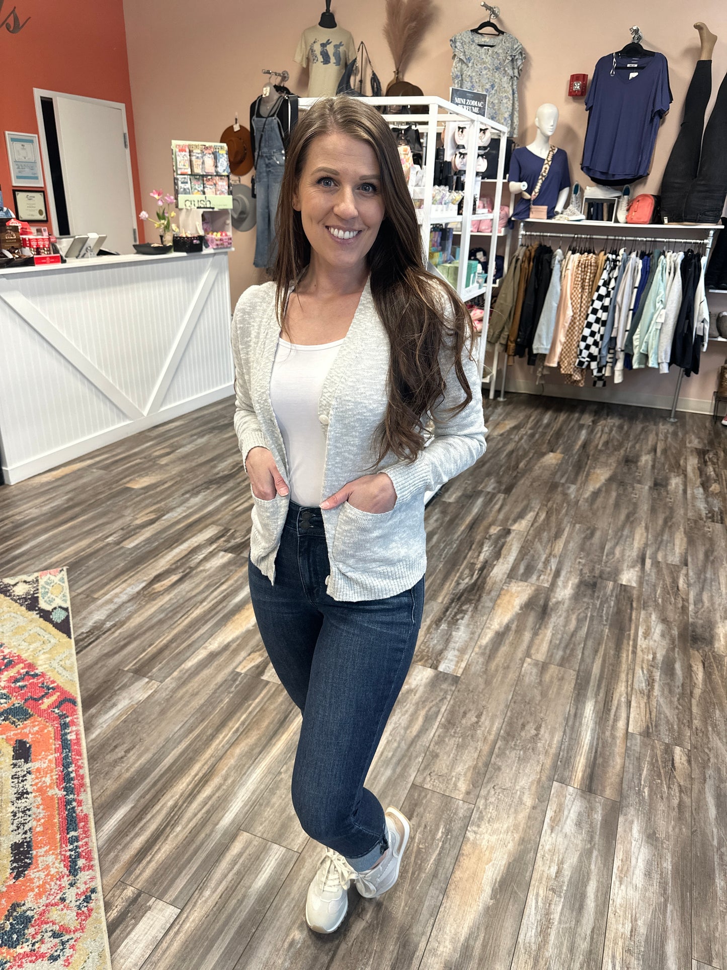 Dusty Blue Button Up Cardigan