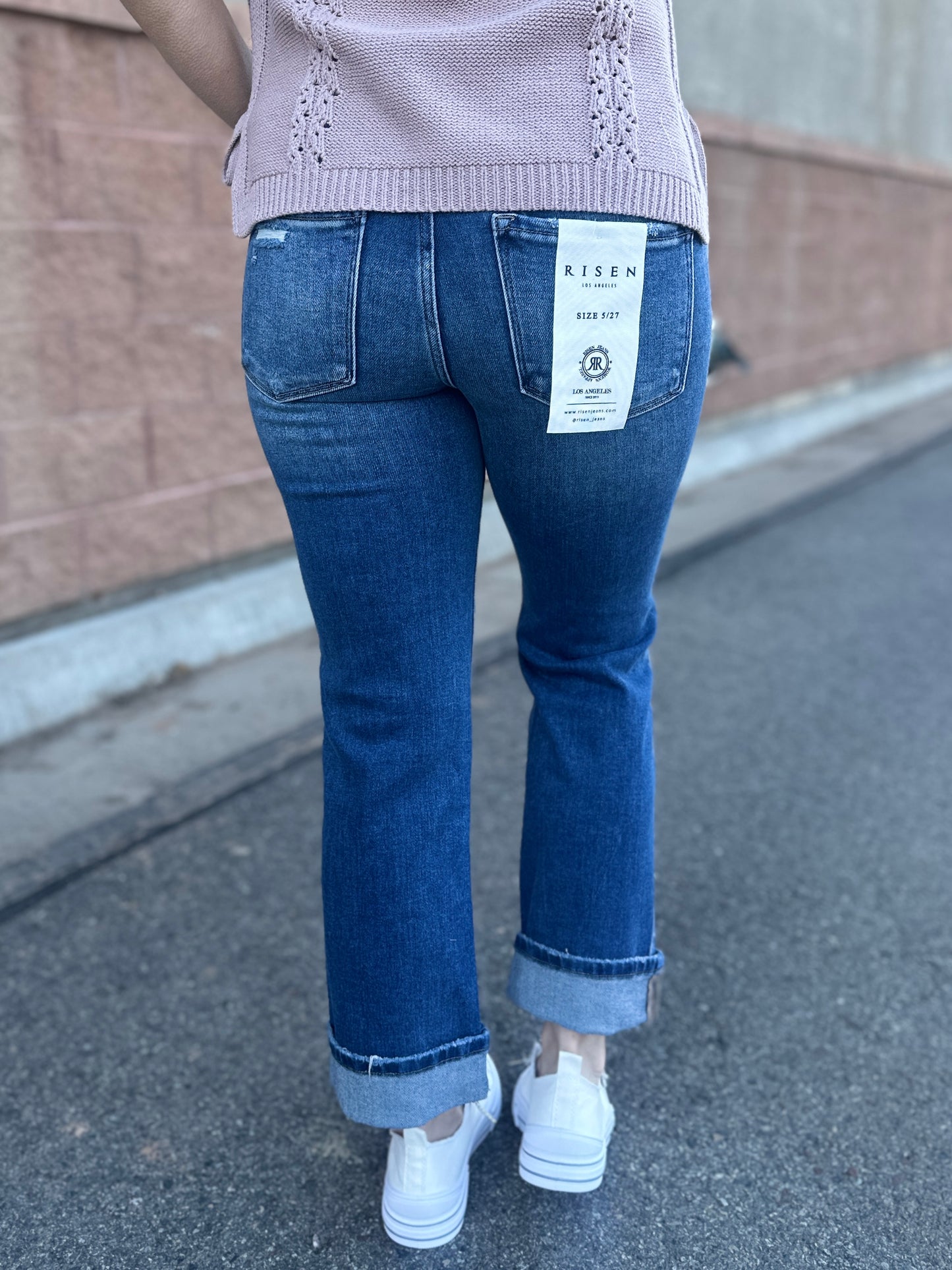 Cuffed Racheal Straight Leg Jean