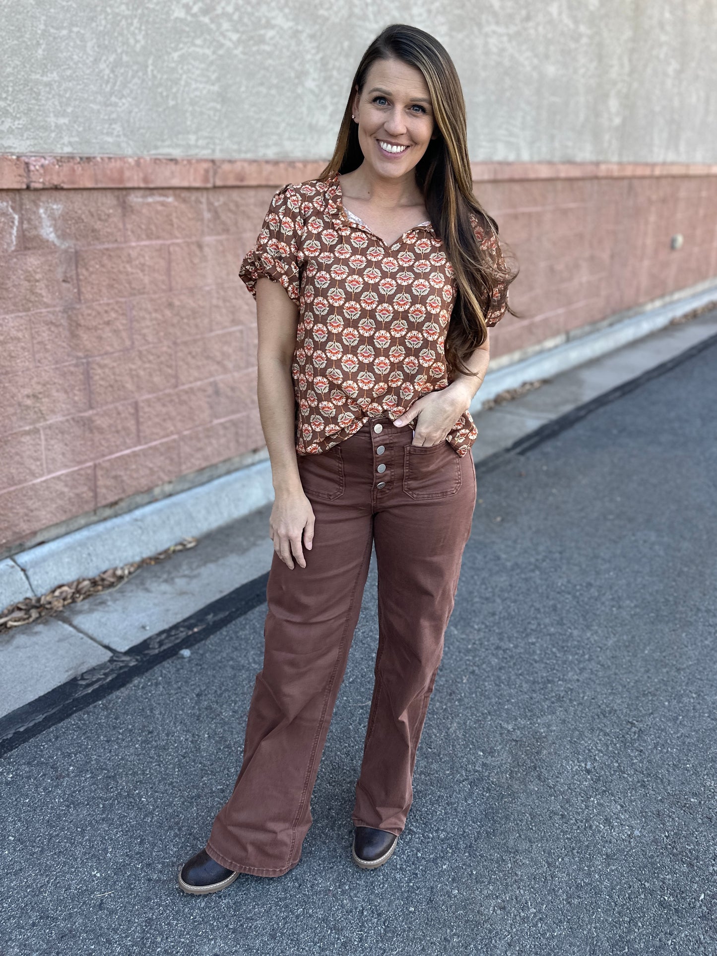 Mughal Floral Short Sleeve Blouse