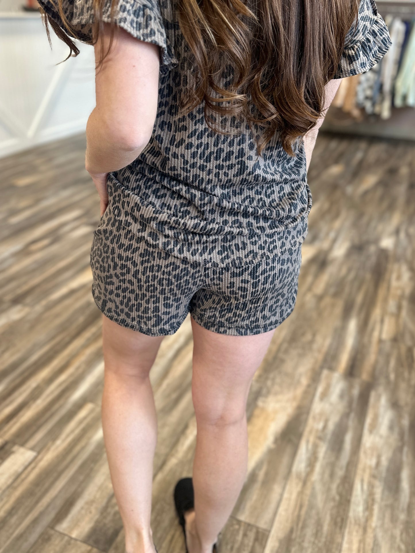 Ribbed Leopard Shorts
