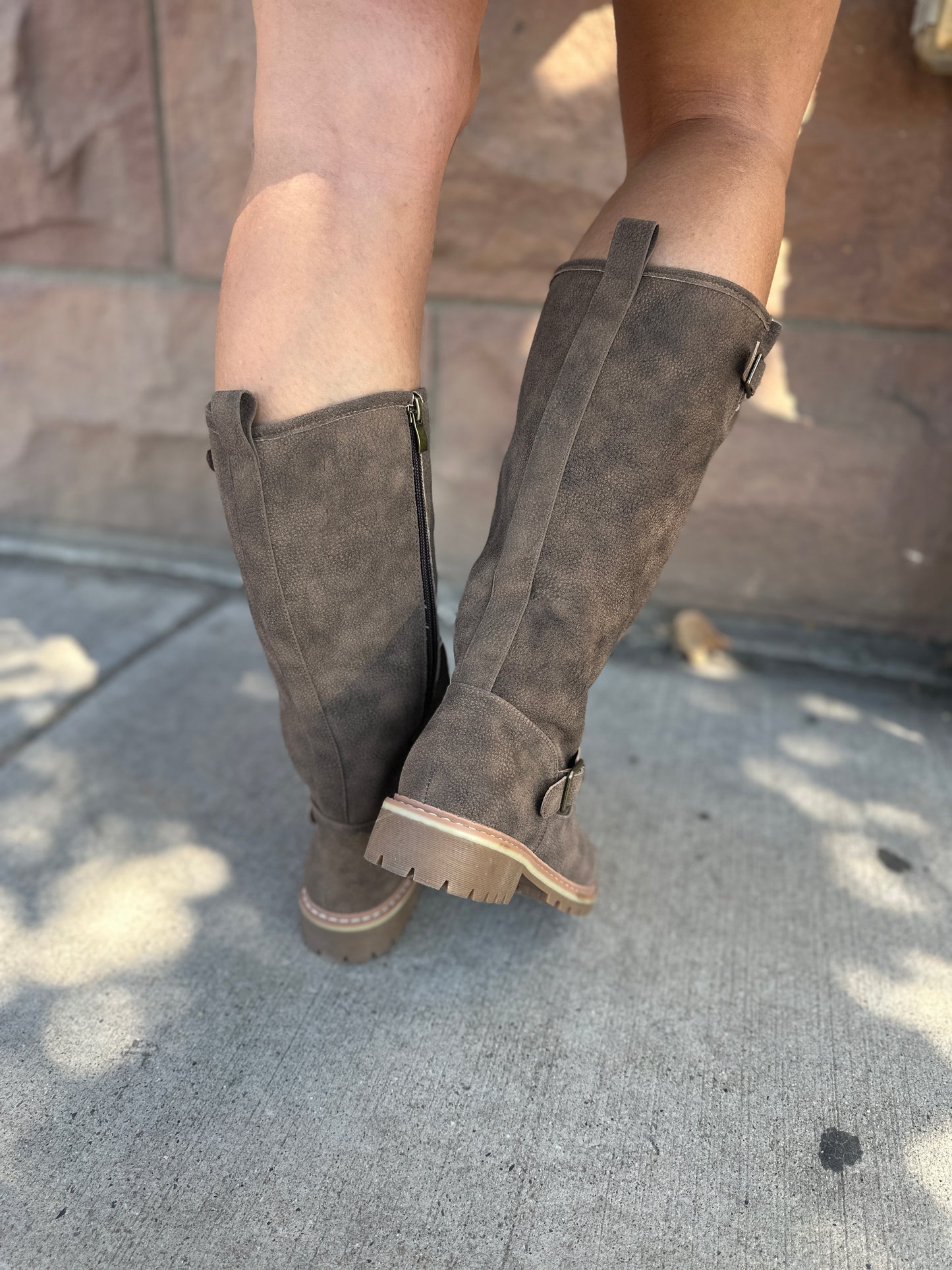 Pebbled Brown Boot