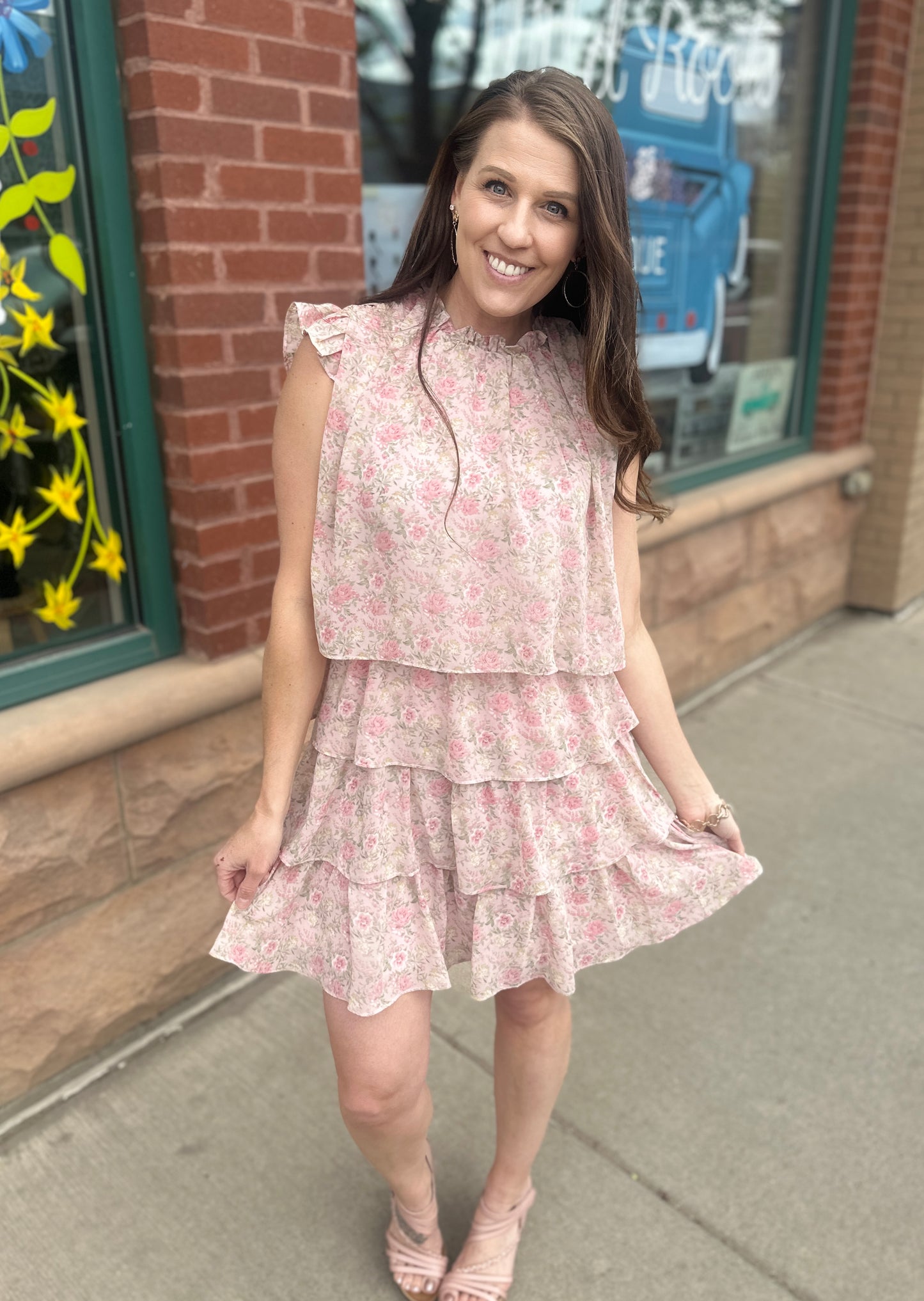 Floral Chiffon Mini Dress