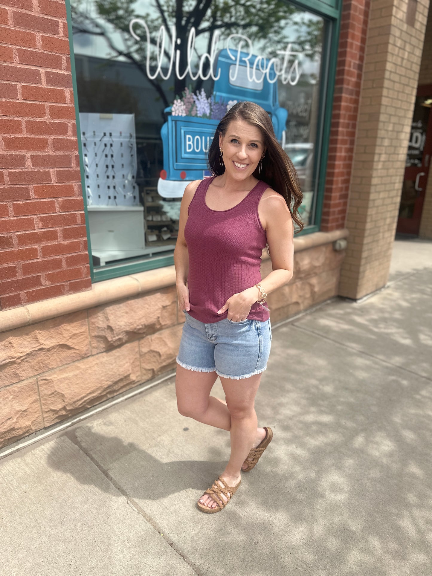 Plum Ribbed Tank