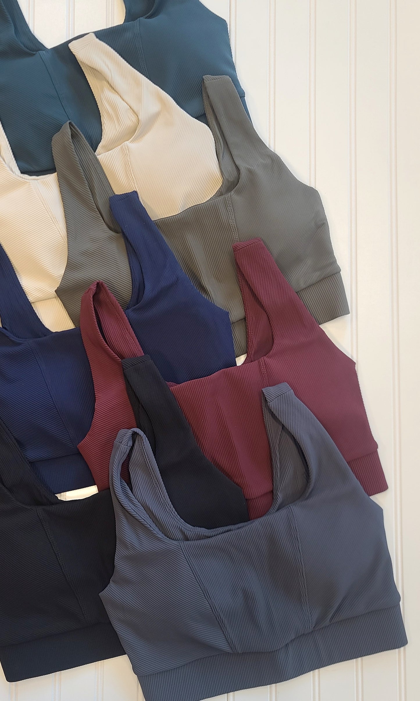 Nylon Rib Square Neck Sports Bra