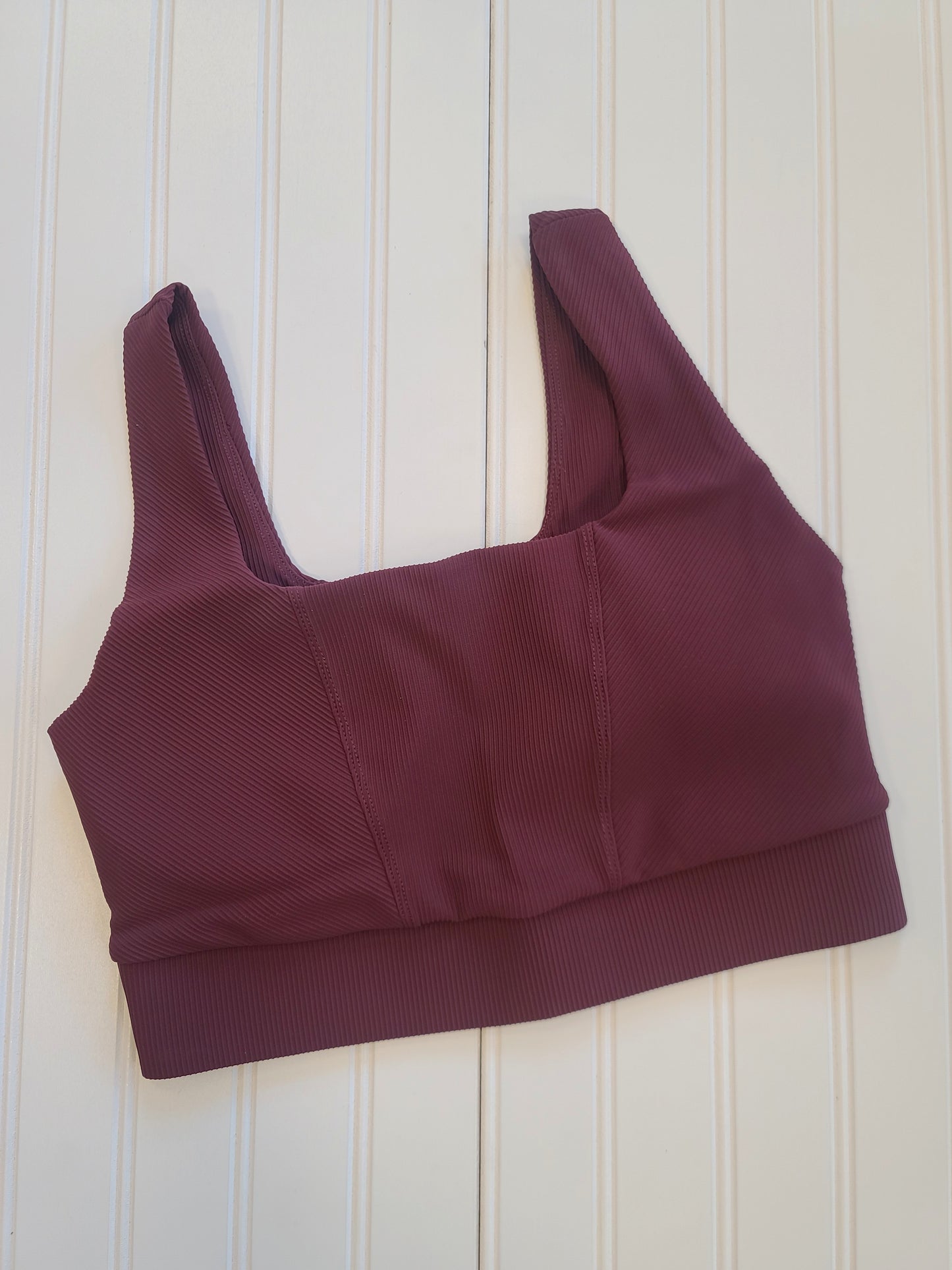 Nylon Rib Square Neck Sports Bra