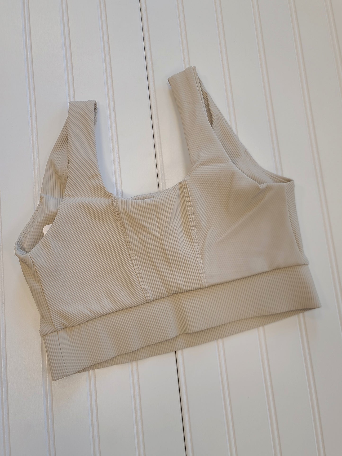 Nylon Rib Square Neck Sports Bra