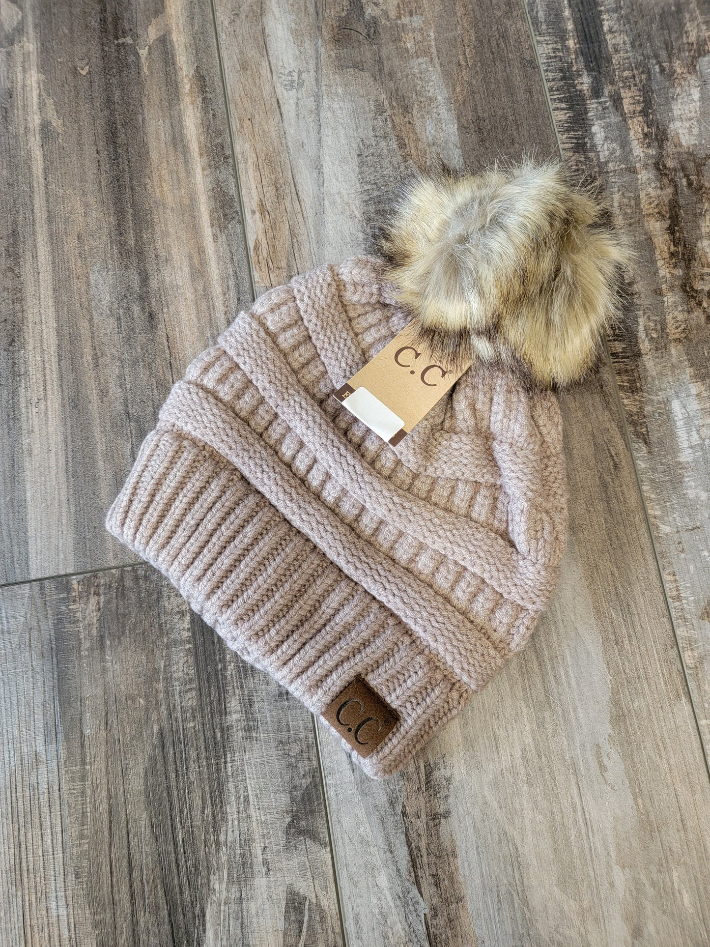 Yarn Knit Pom Beanie
