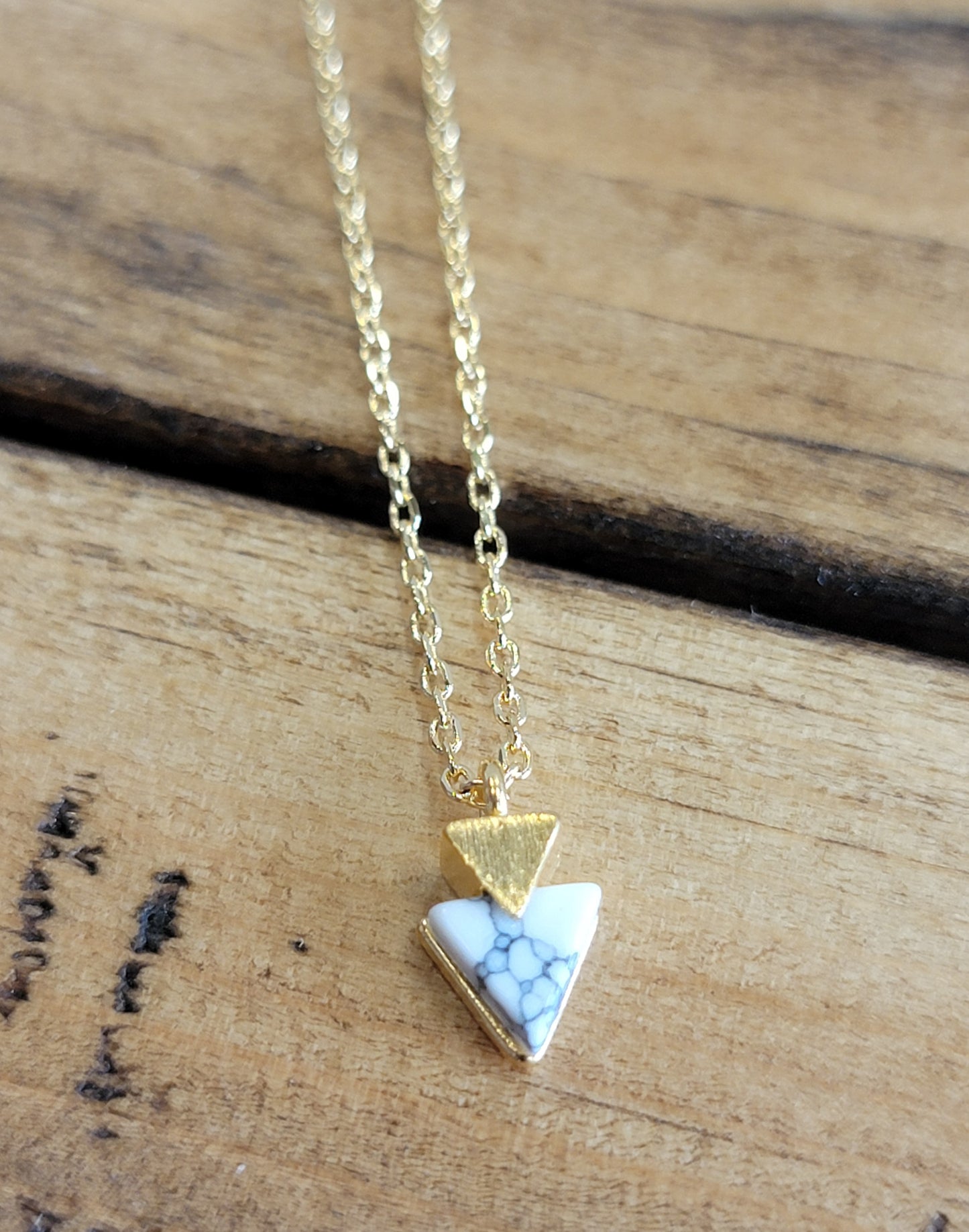 Triangle Stone Pendant Necklace