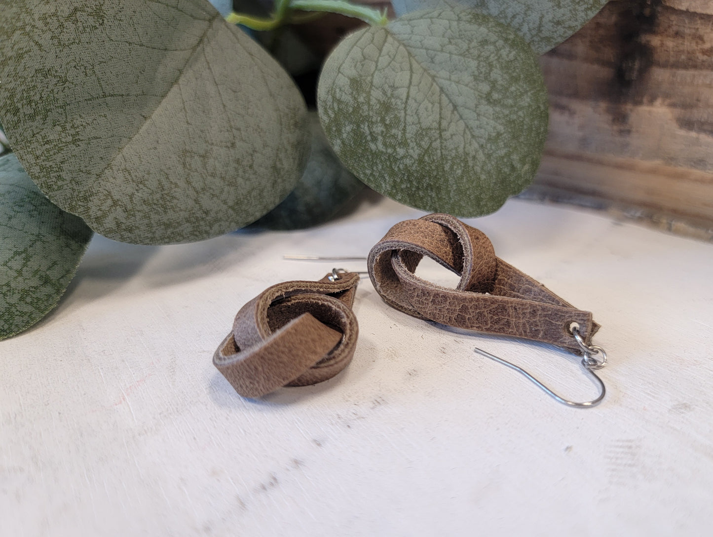 Leather Knot Earrings