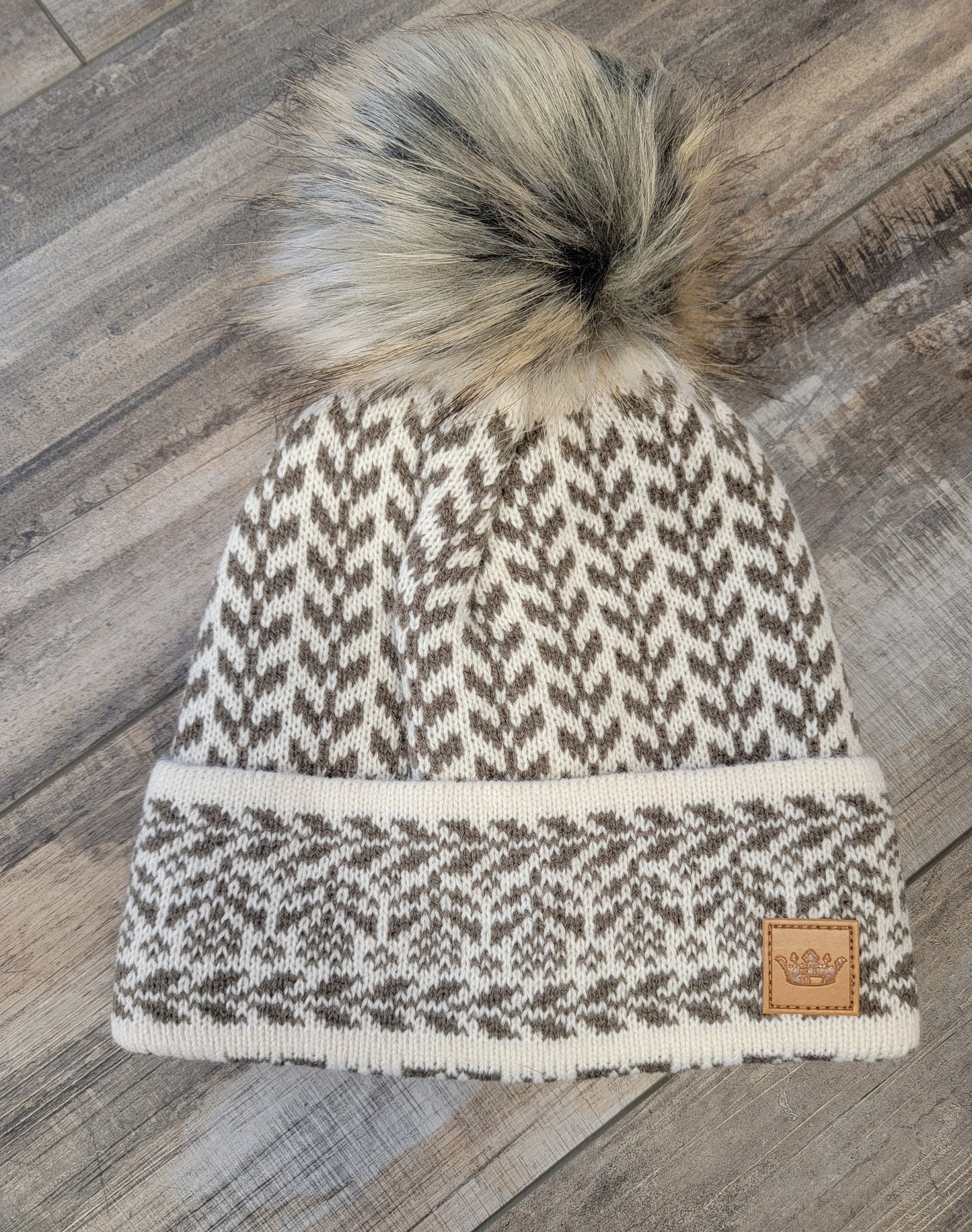 Patterned Pom Beanie