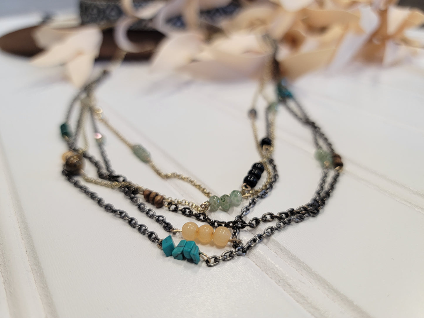 Mixed Metals Multi Strand Necklace