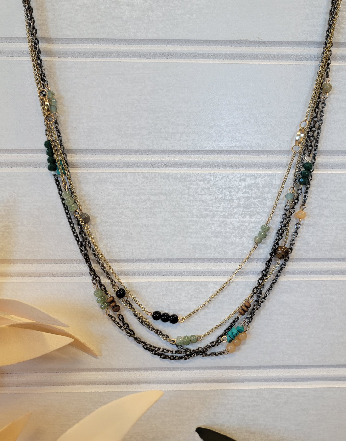 Mixed Metals Multi Strand Necklace
