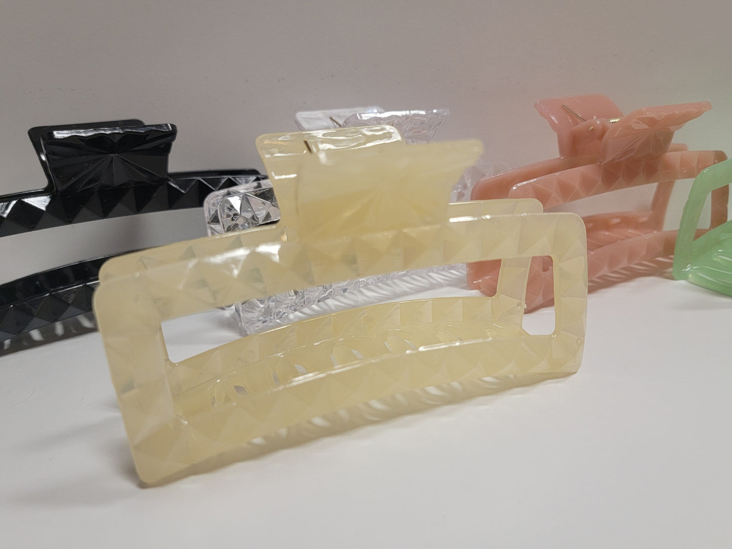 Glossy Embossed Jumbo Hair Claw