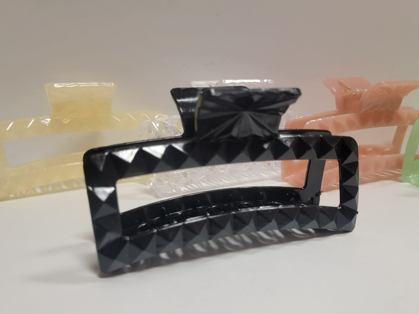 Glossy Embossed Jumbo Hair Claw