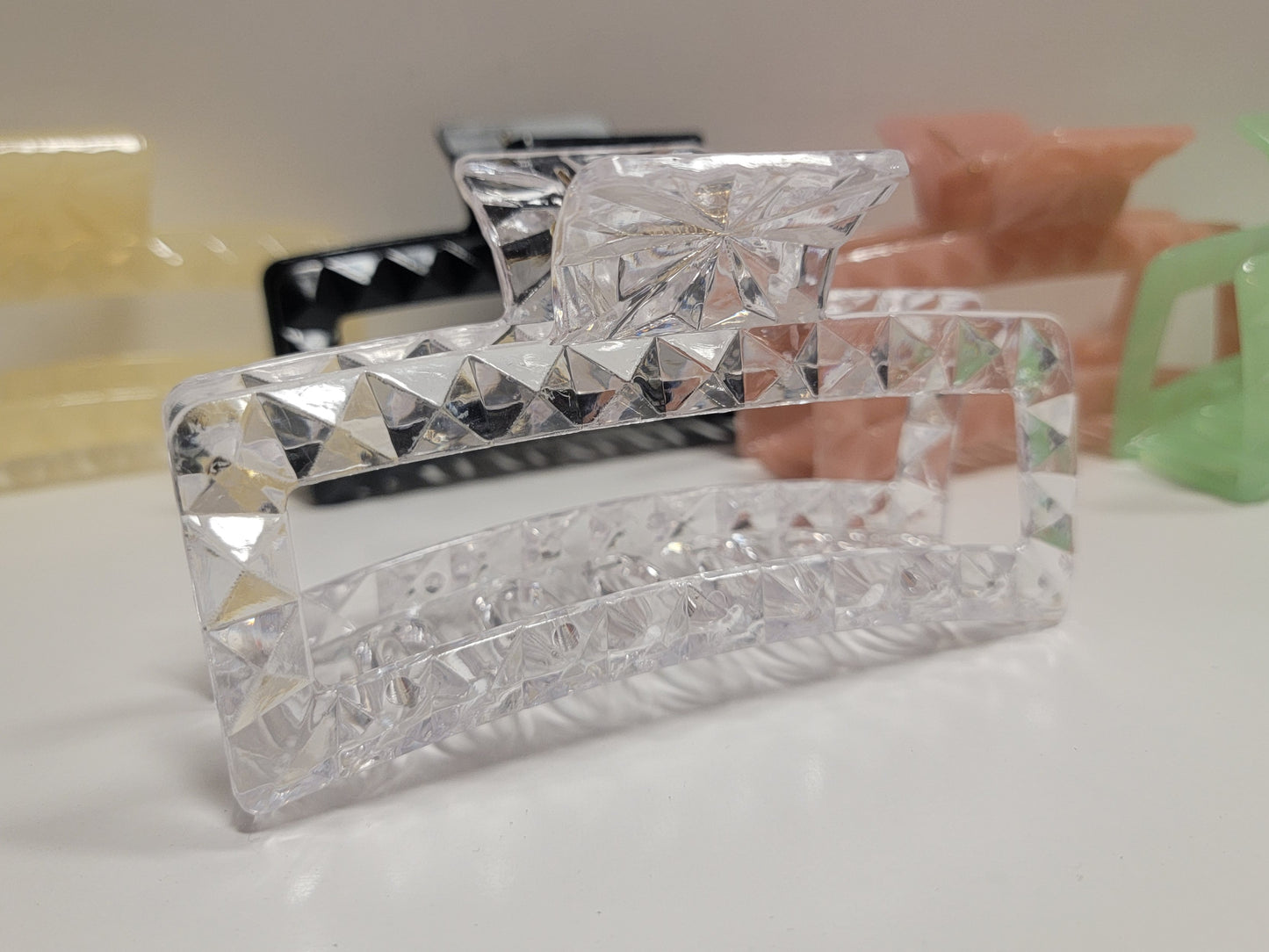 Glossy Embossed Jumbo Hair Claw