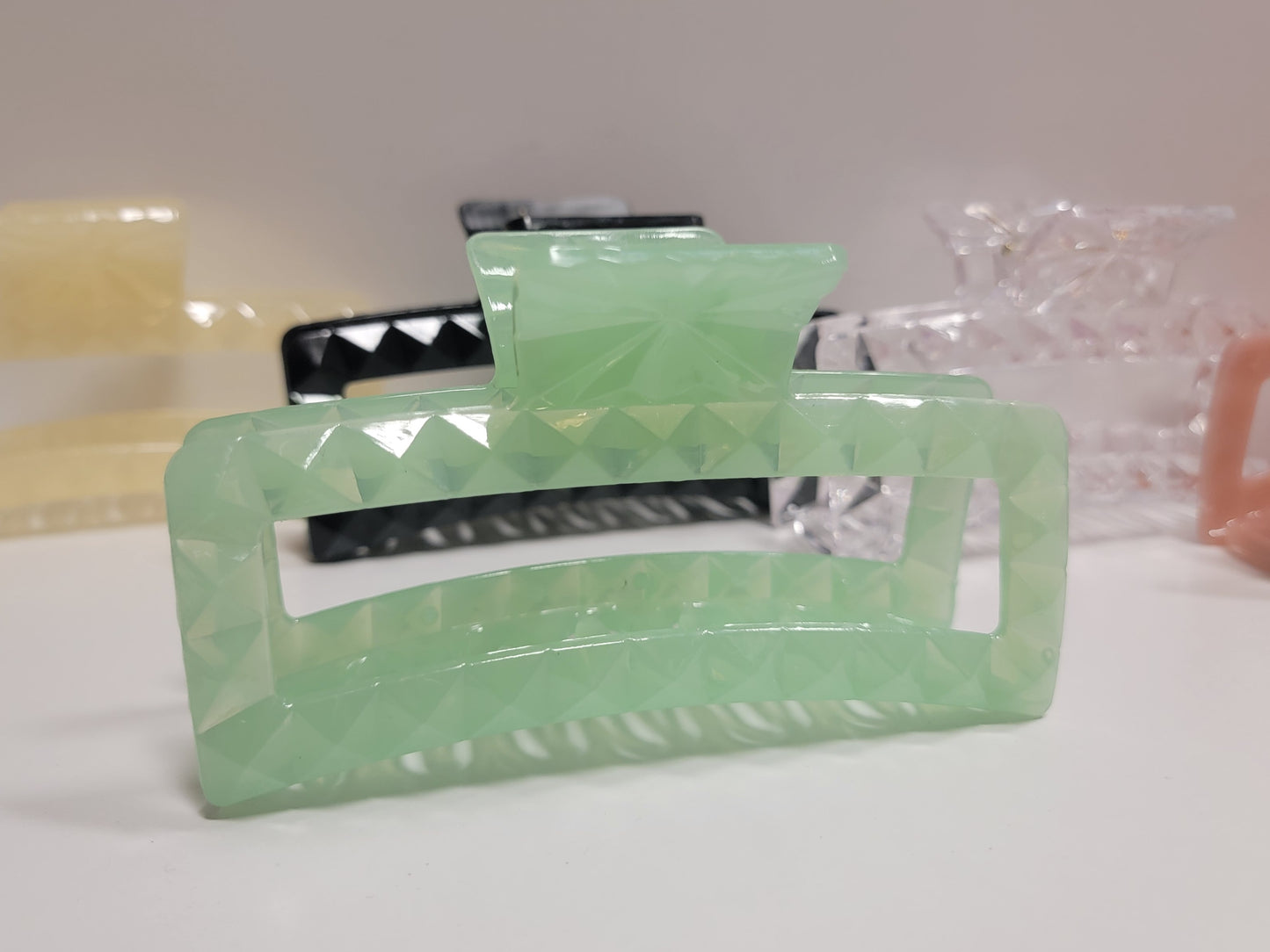 Glossy Embossed Jumbo Hair Claw