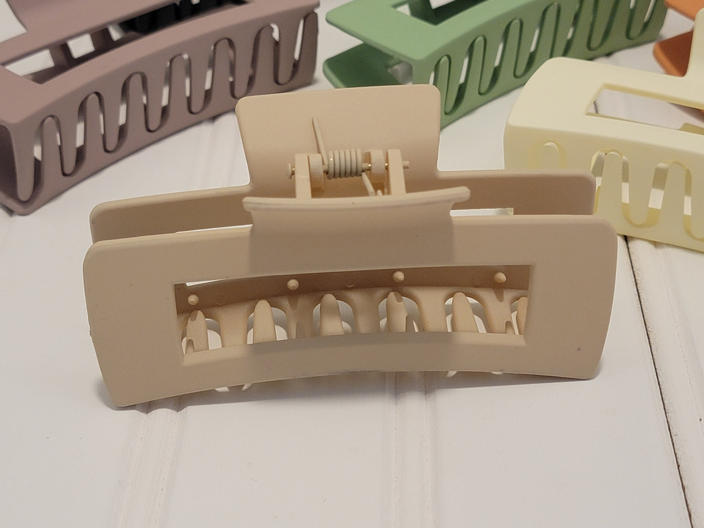 Matte Rectangle Hair Clips