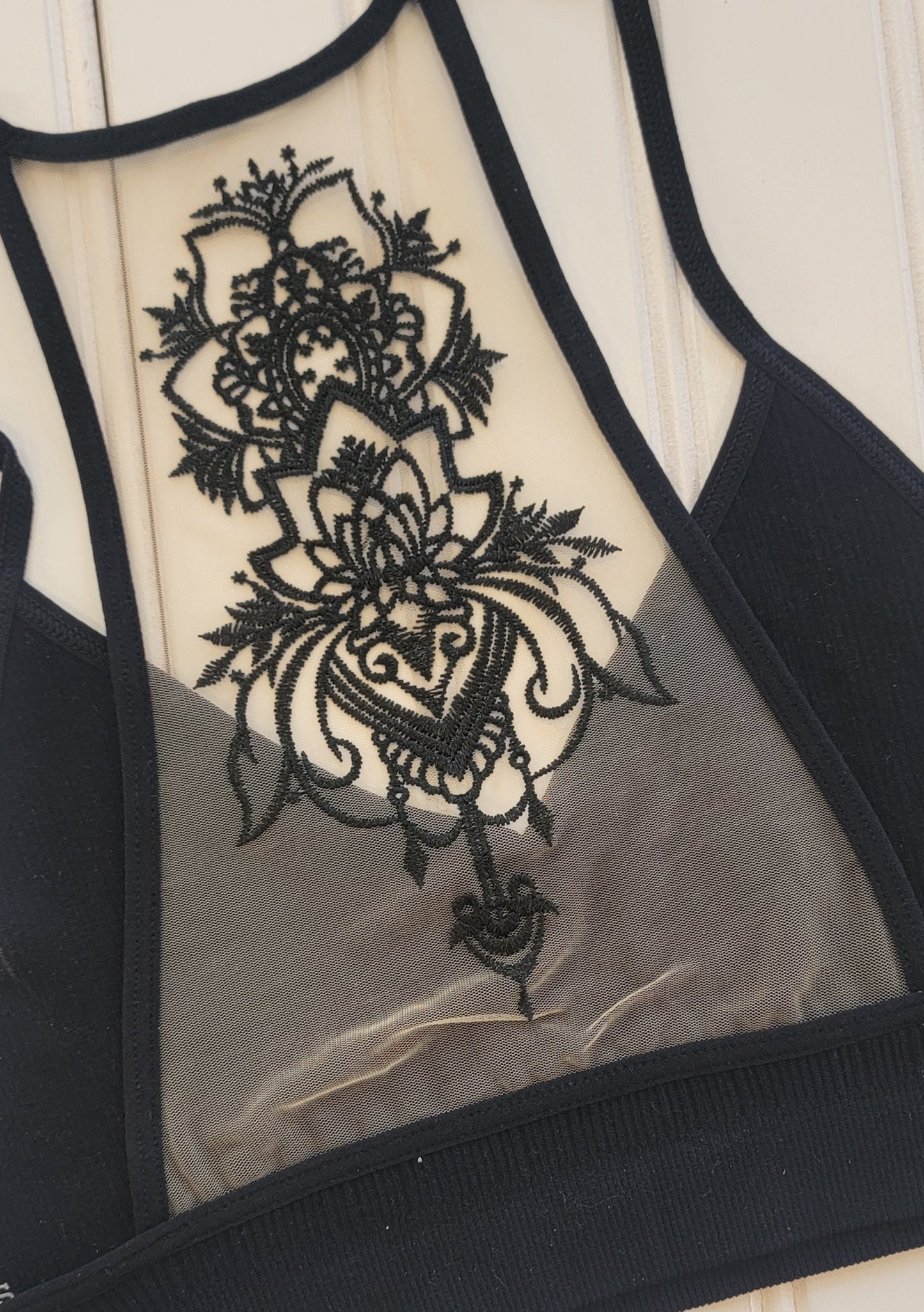Tattoo Mesh Racerback Bralette