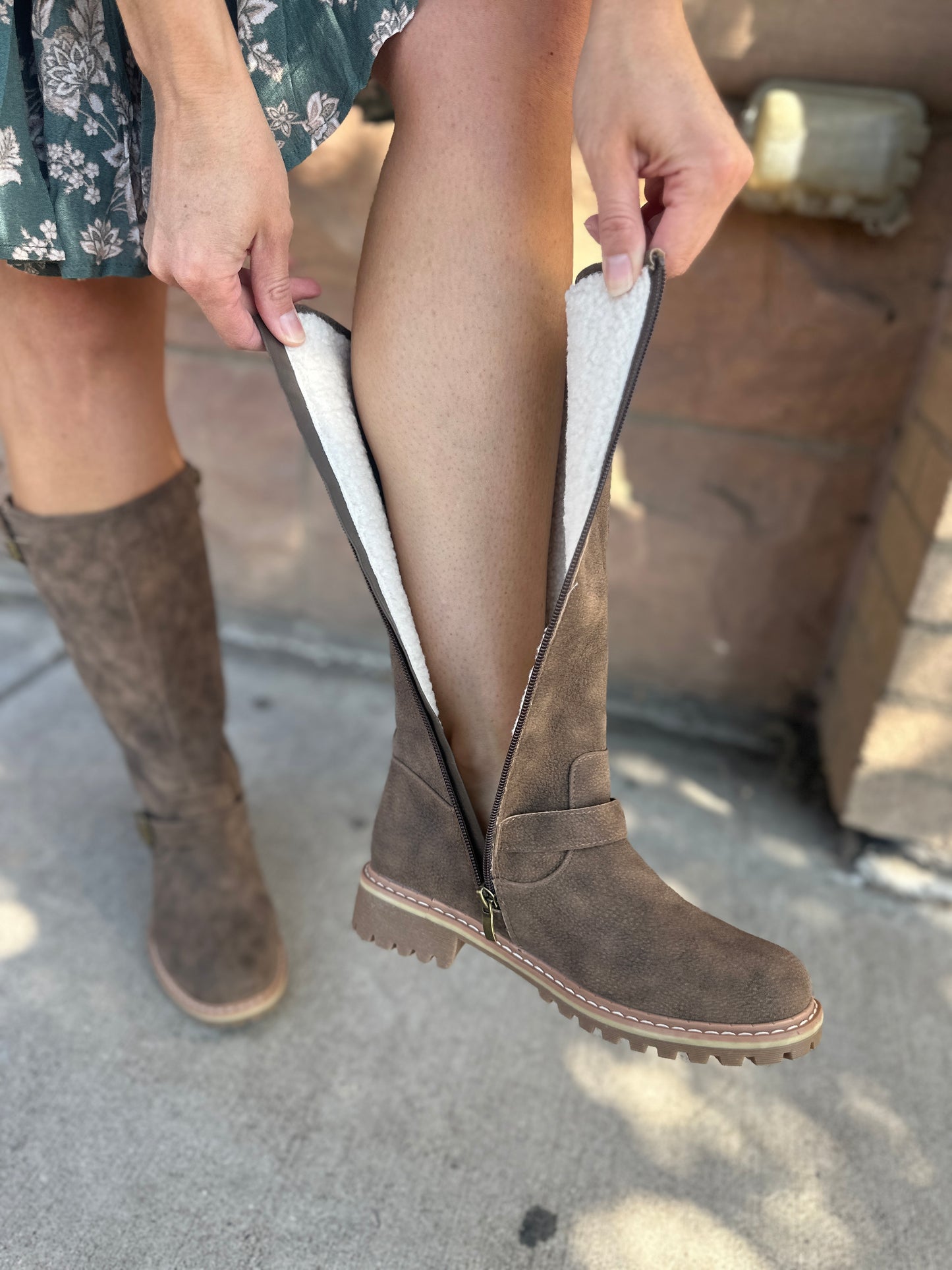 Pebbled Brown Boot