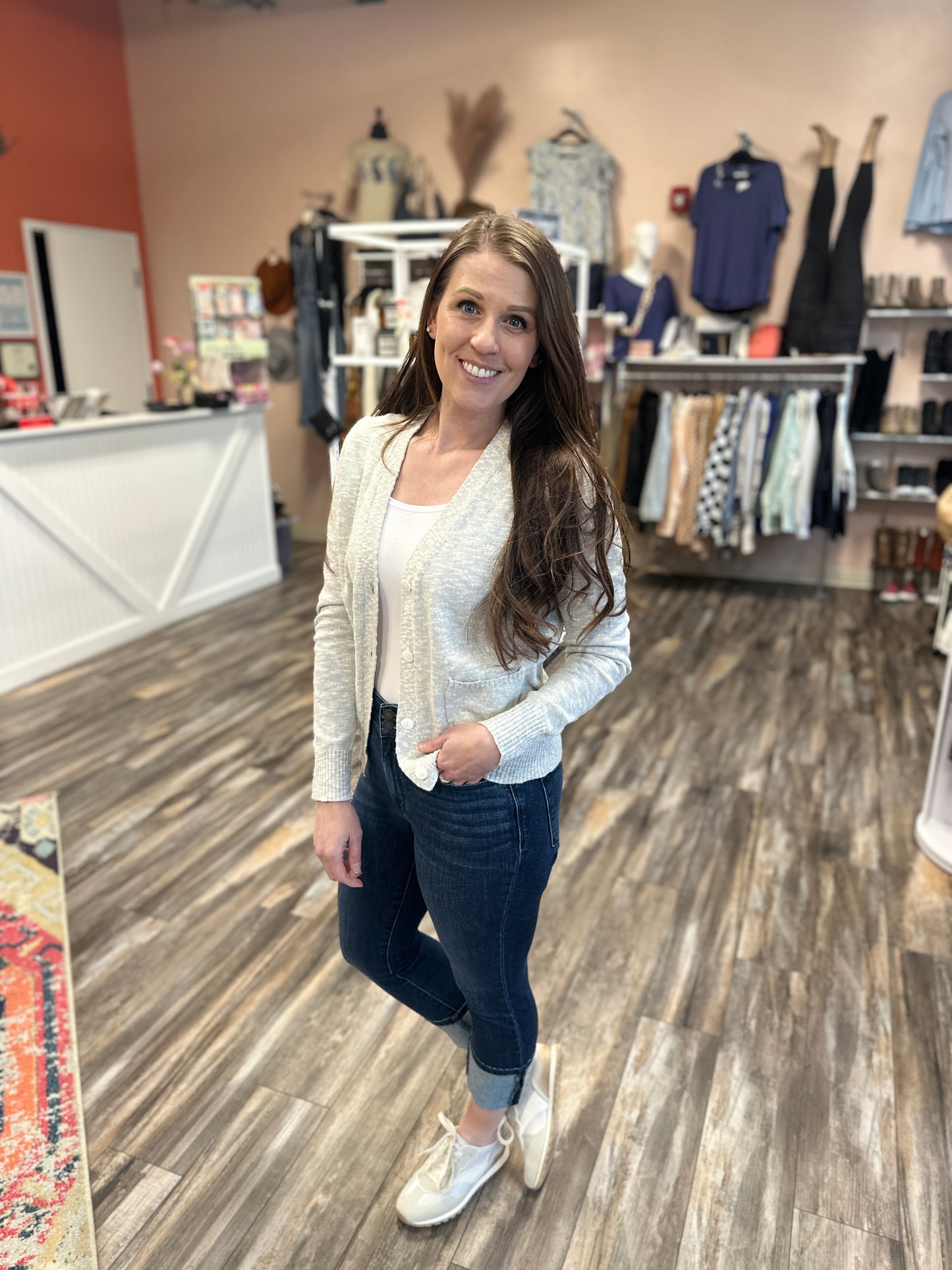 Dusty Blue Button Up Cardigan