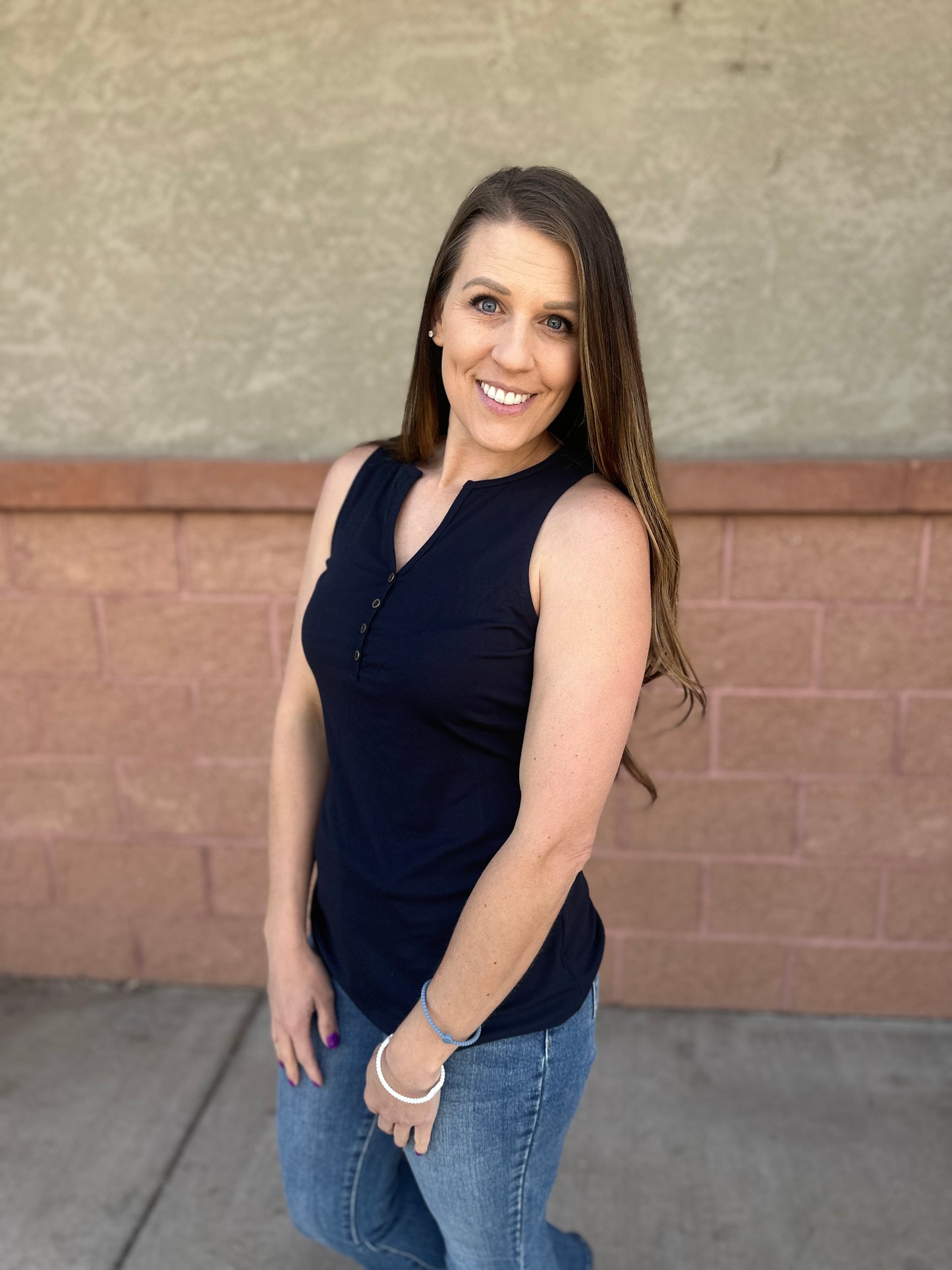Henley Button Tank