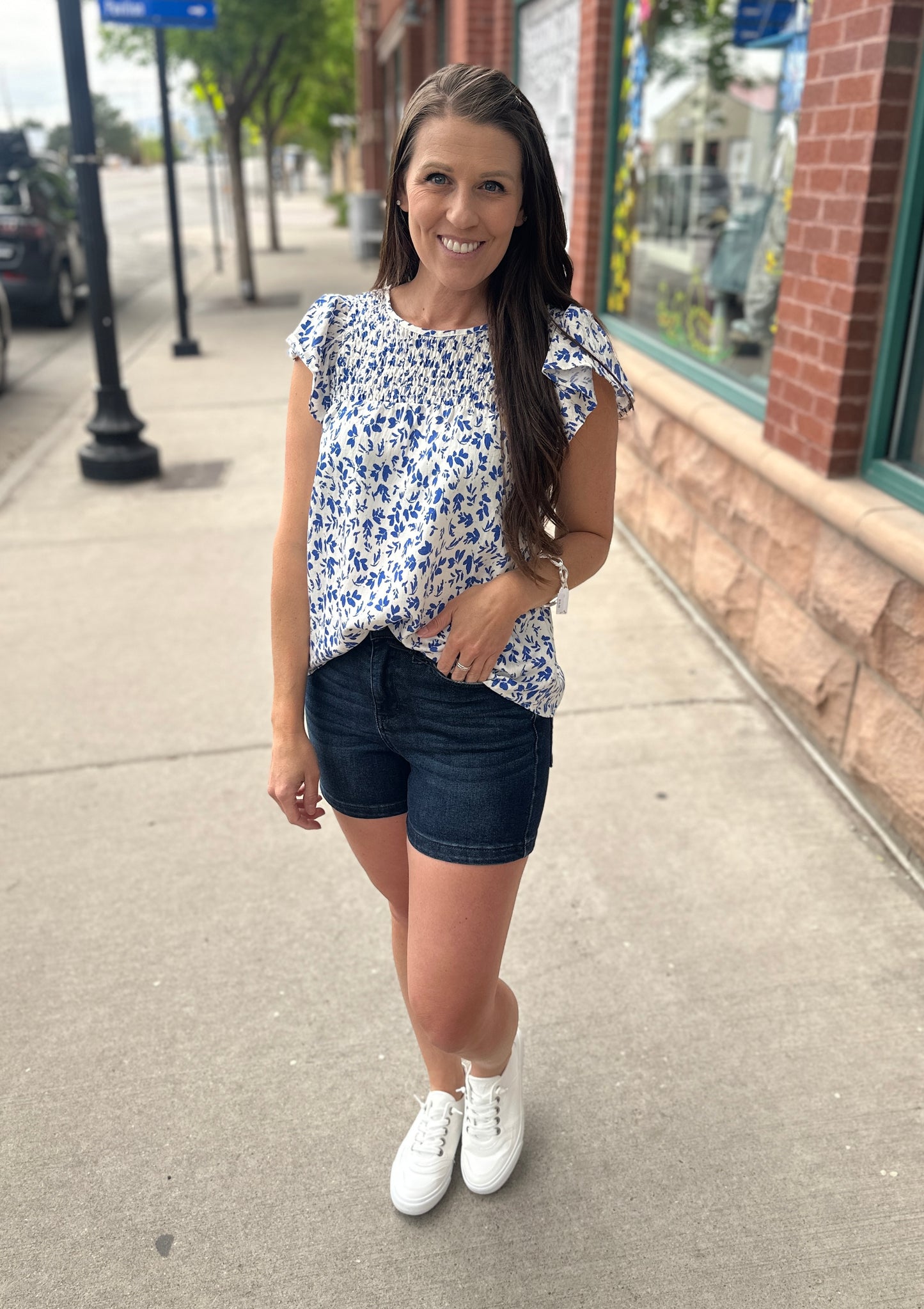 Flutter Sleeve Babydoll Blouse