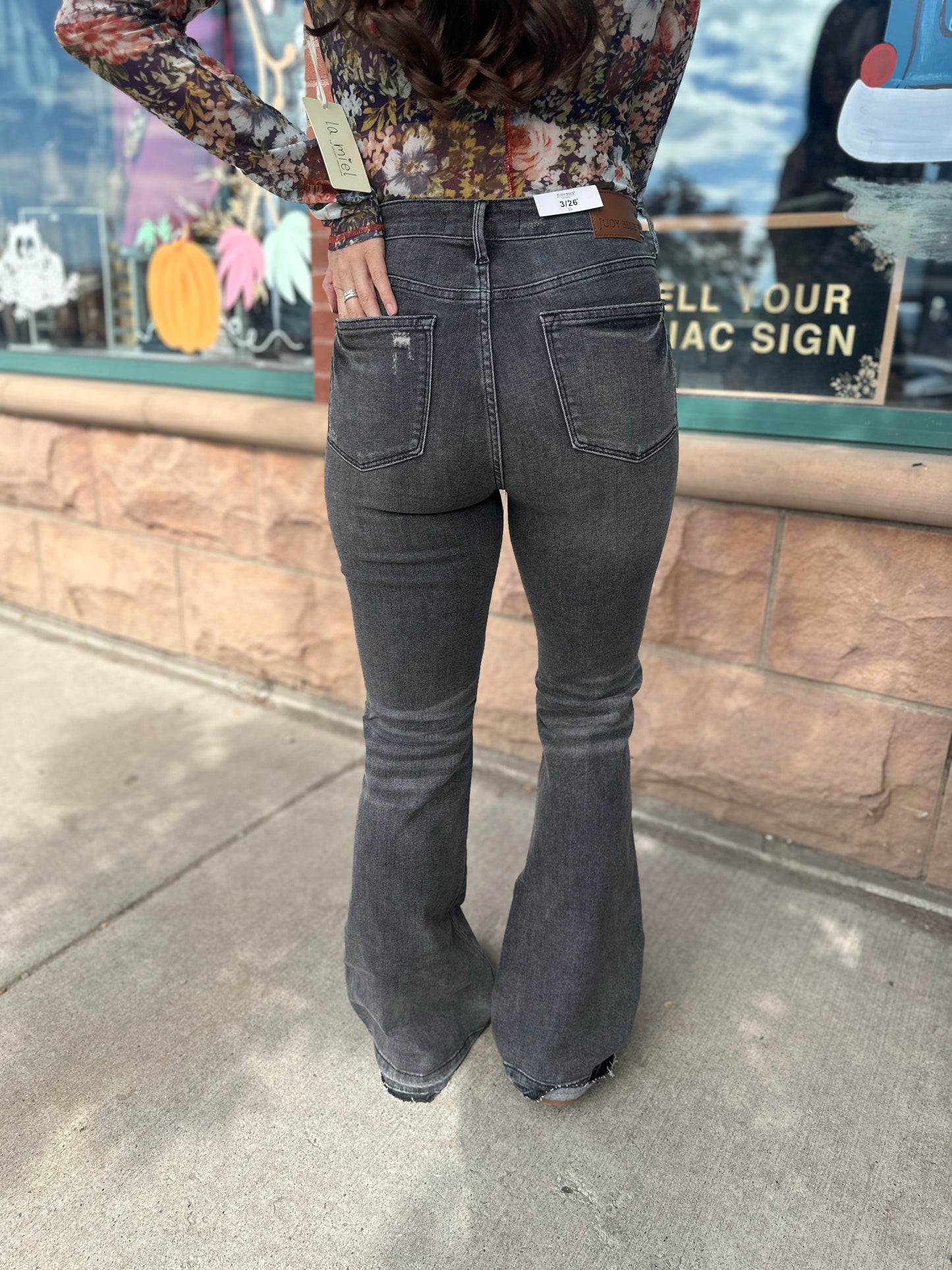 Mineral Wash Grey "Liz" Flares