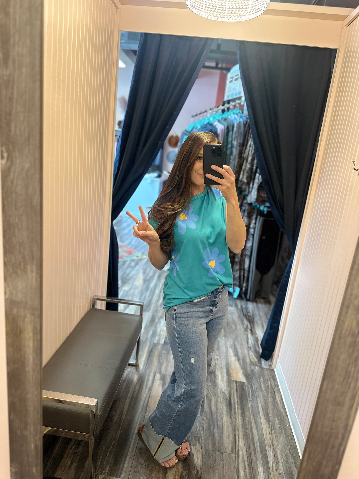 Daisy Cap Sleeve Top