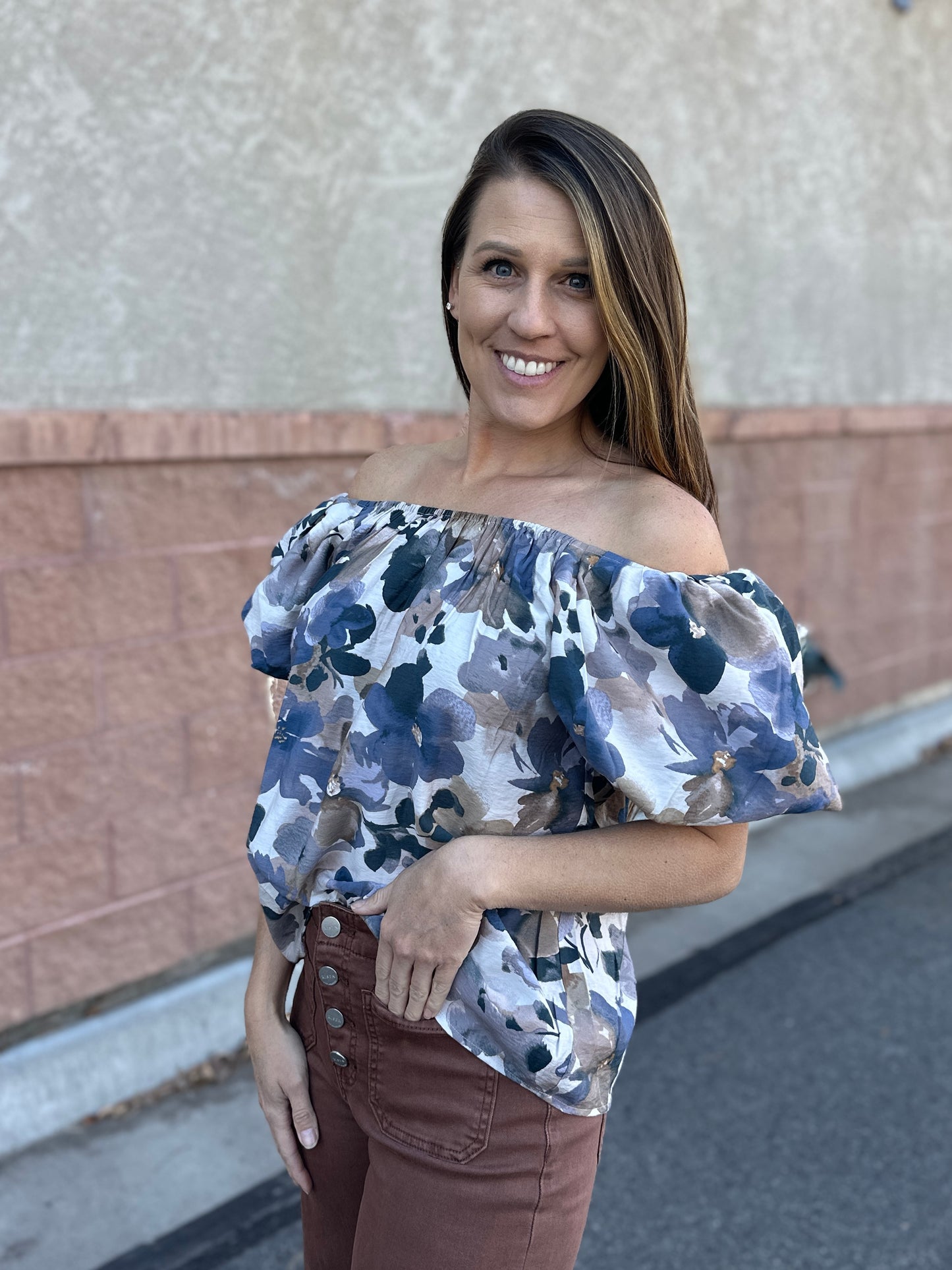 Puff Balloon Sleeve Floral Top