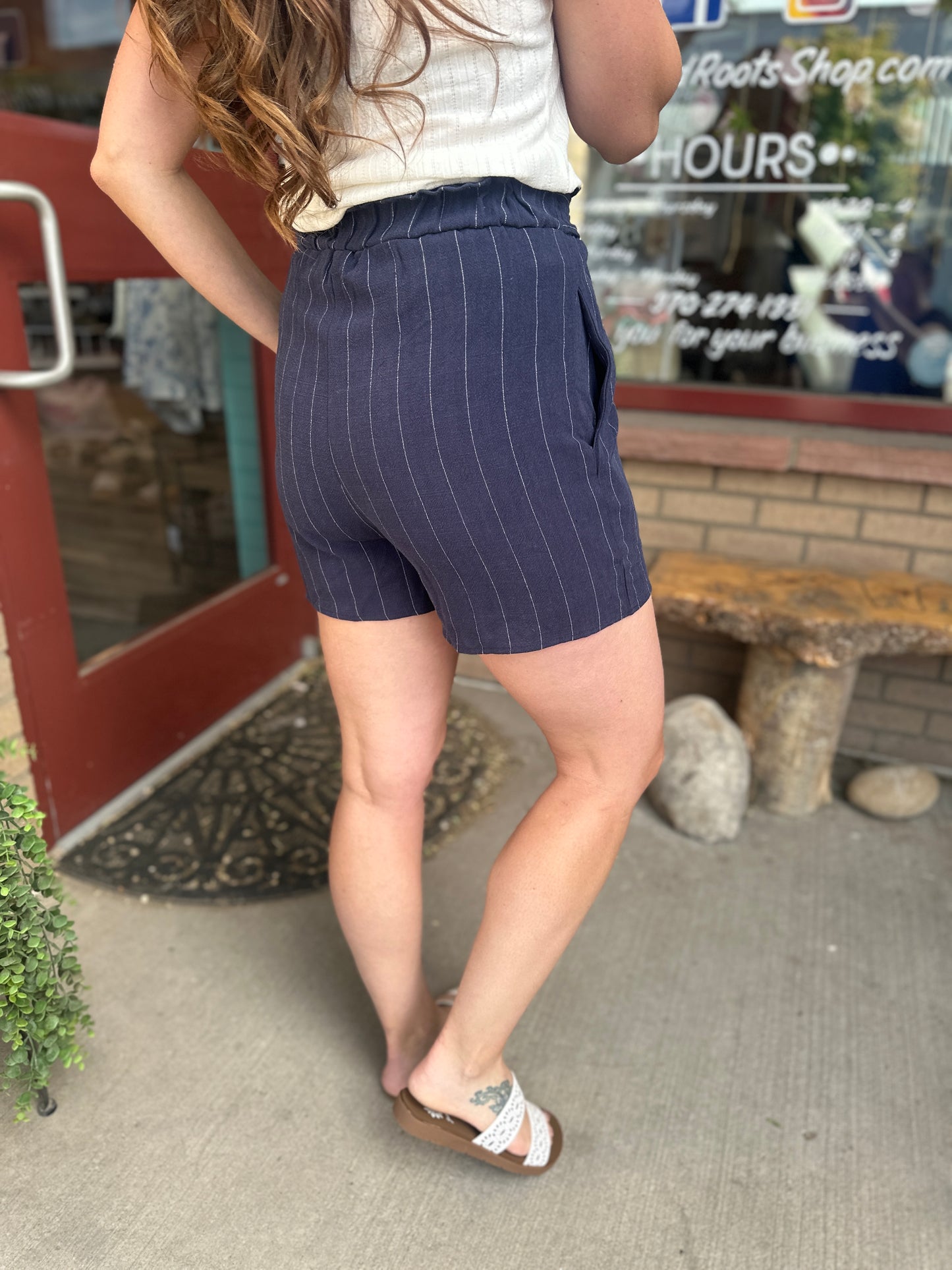 Libby Striped Linen Shorts