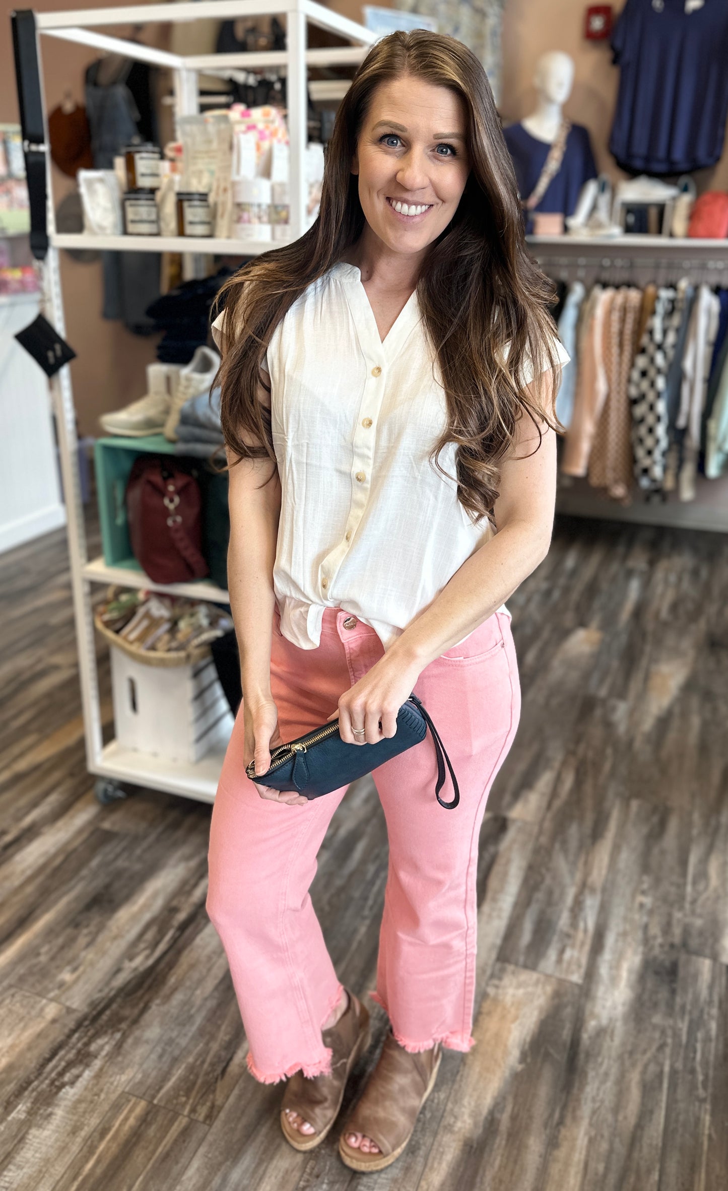 Short Rolled Sleeve Button Down