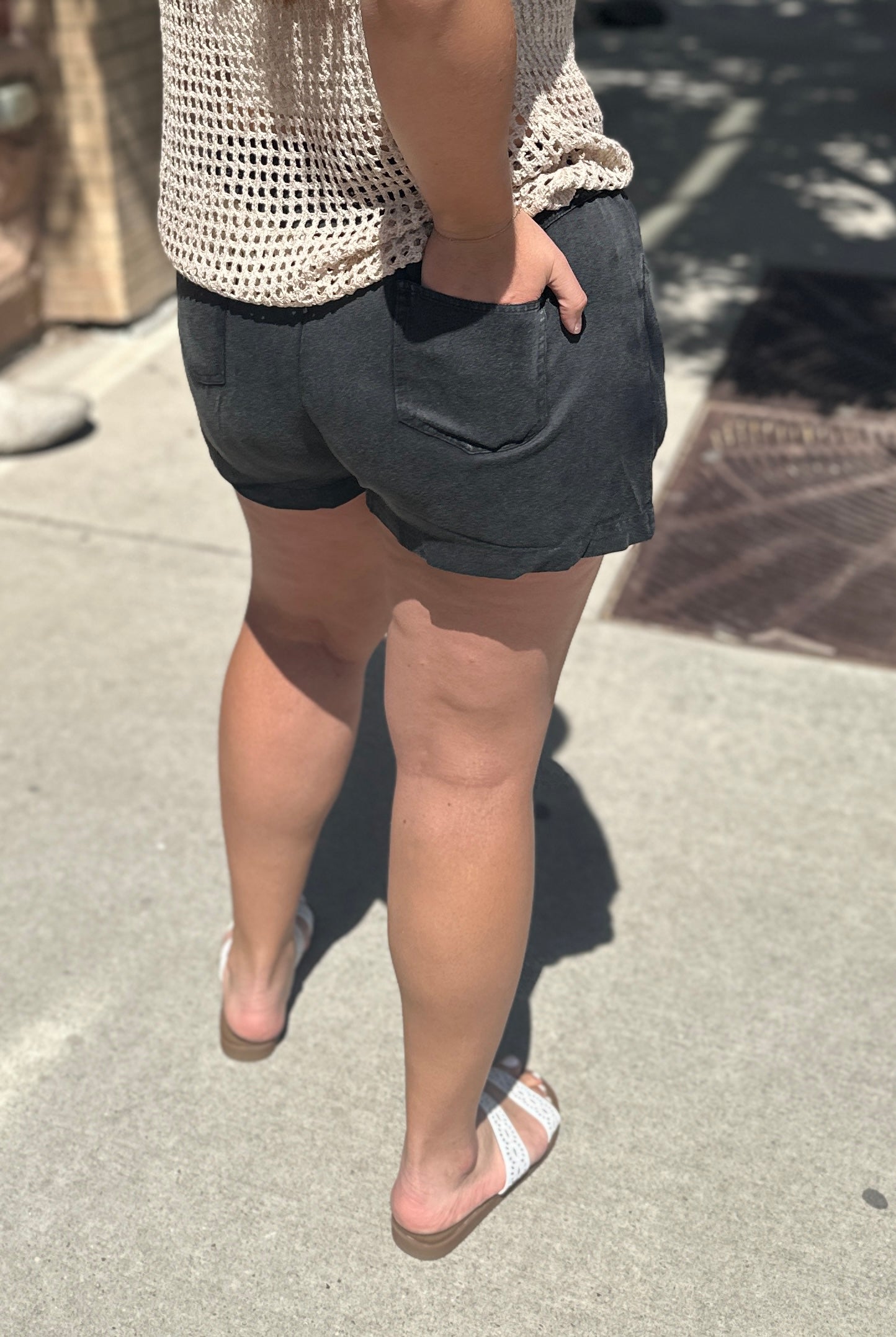 Vintage Wash Wide Leg Shorts