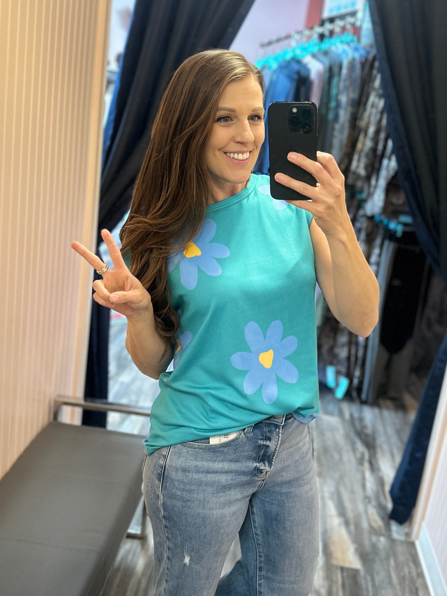 Daisy Cap Sleeve Top