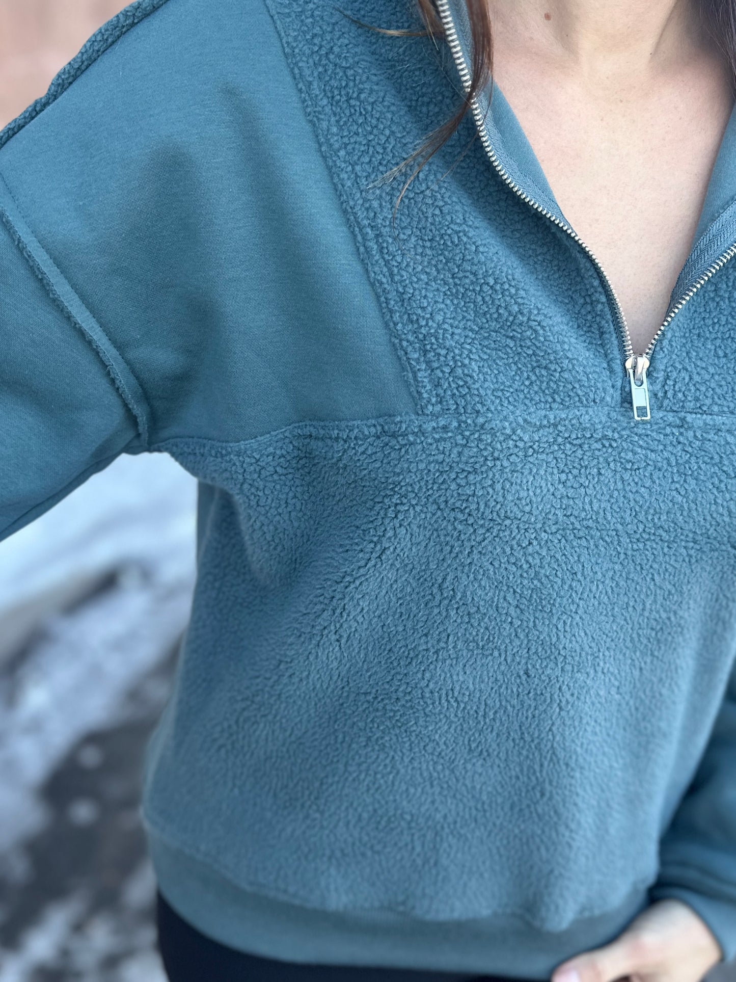 Fleece Terry Pullover Sweater