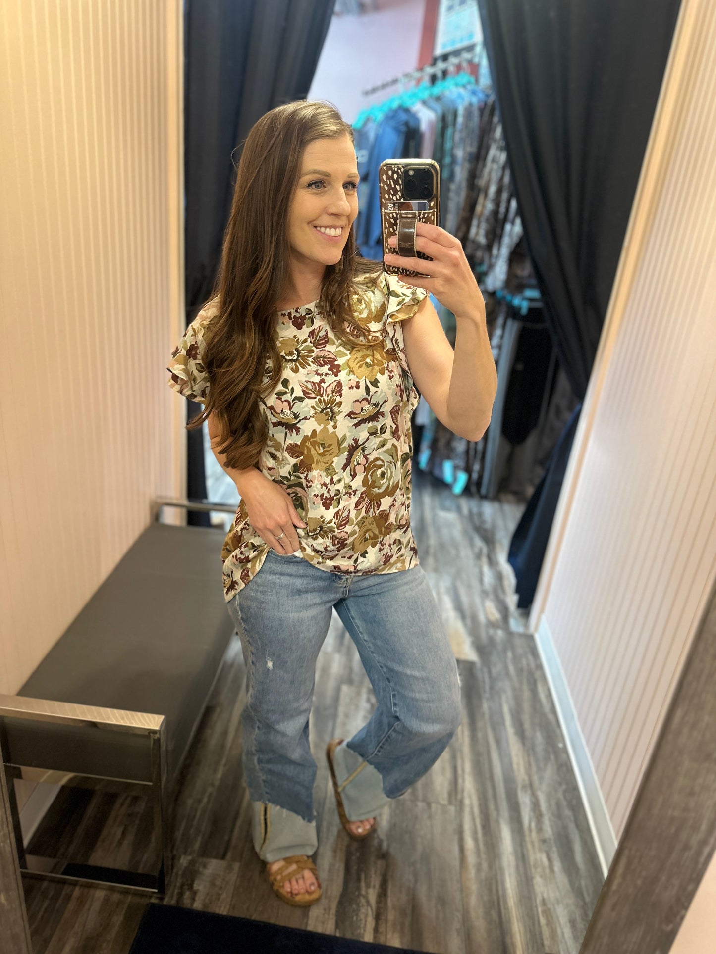 Floral and Ruffle Blouse