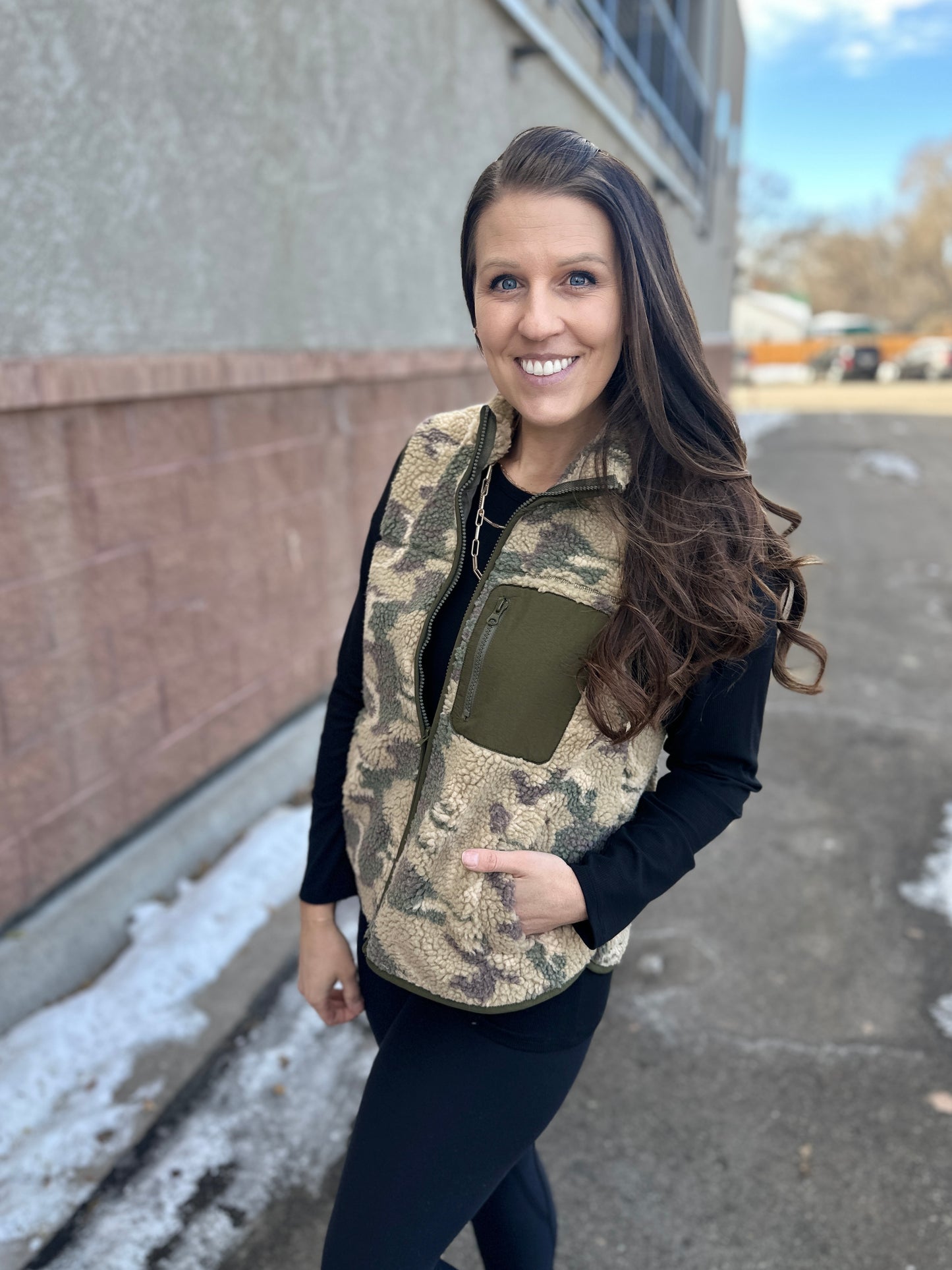 Camo Shearling Vest