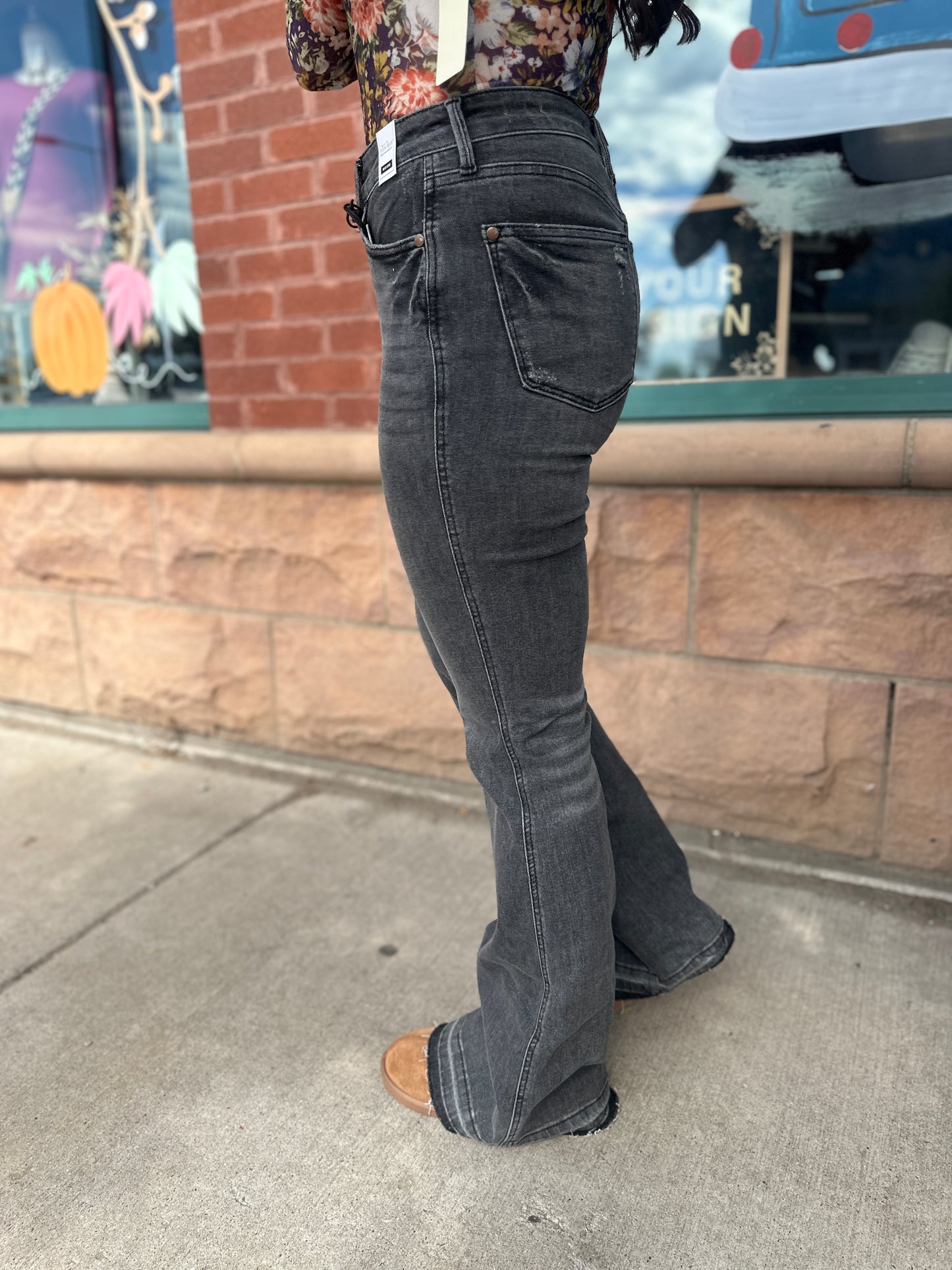 Mineral Wash Grey "Liz" Flares