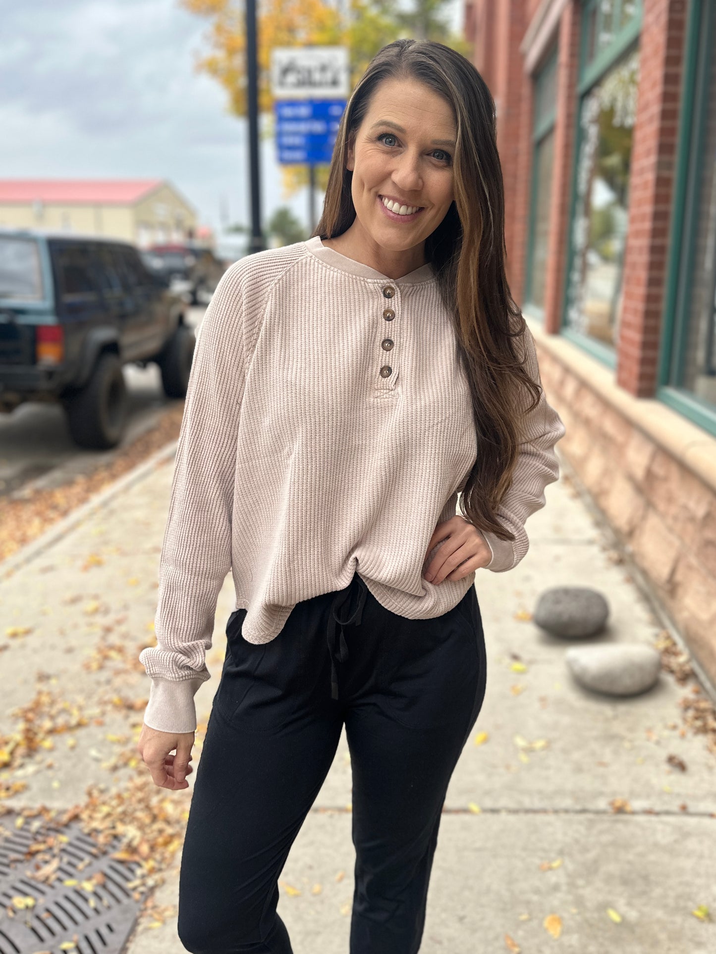 Waffle Knit Long Sleeve