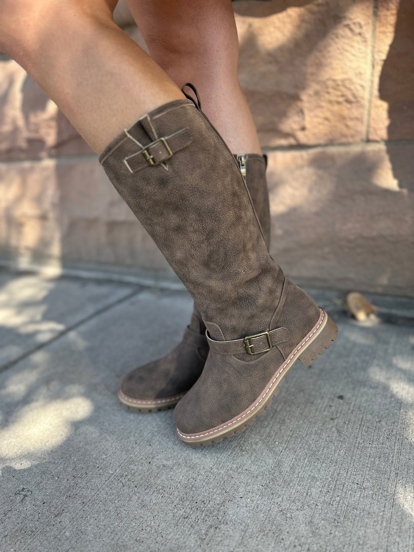 Pebbled Brown Boot