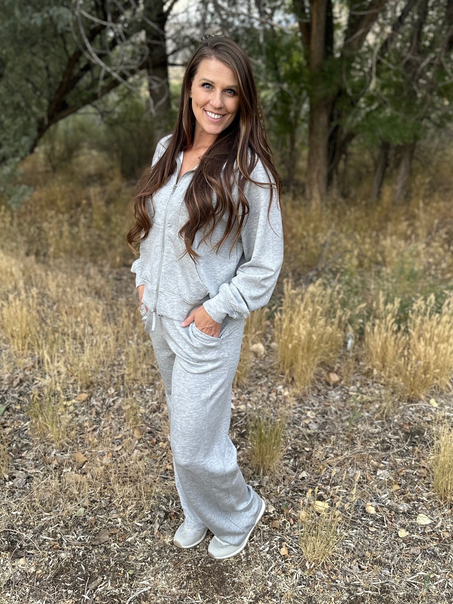 Heather Grey Zip Up Sweater