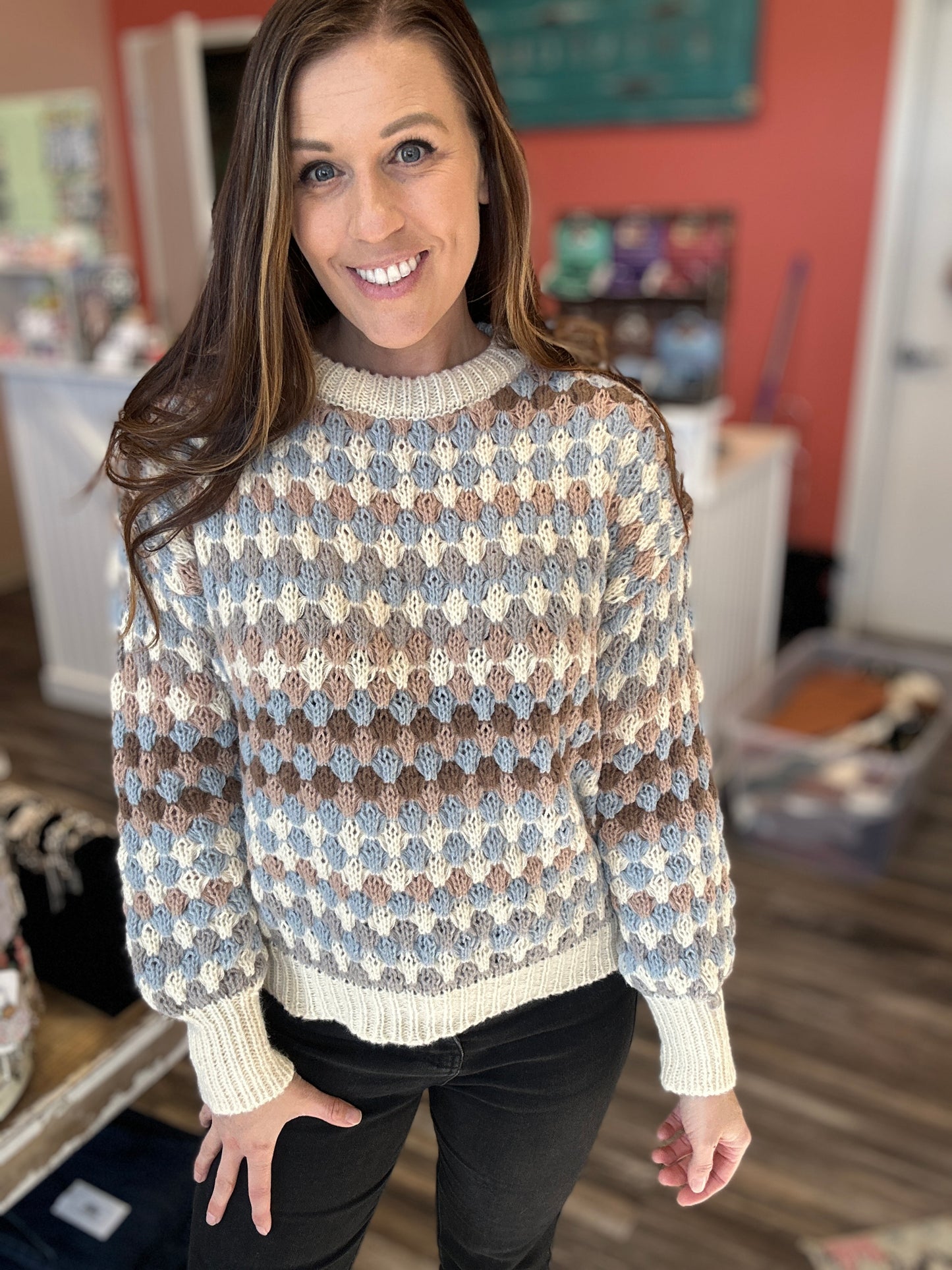 Multi Knit Chunky Sweater