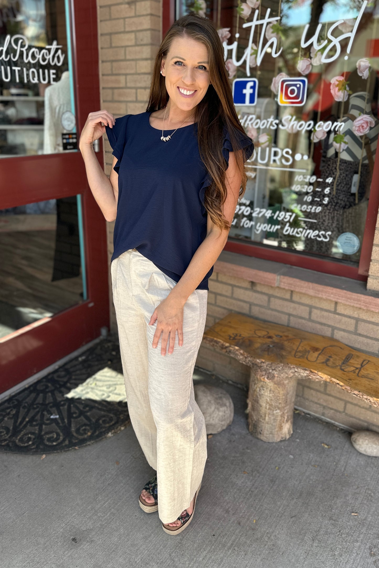 Ruffle Short Sleeve Blouse