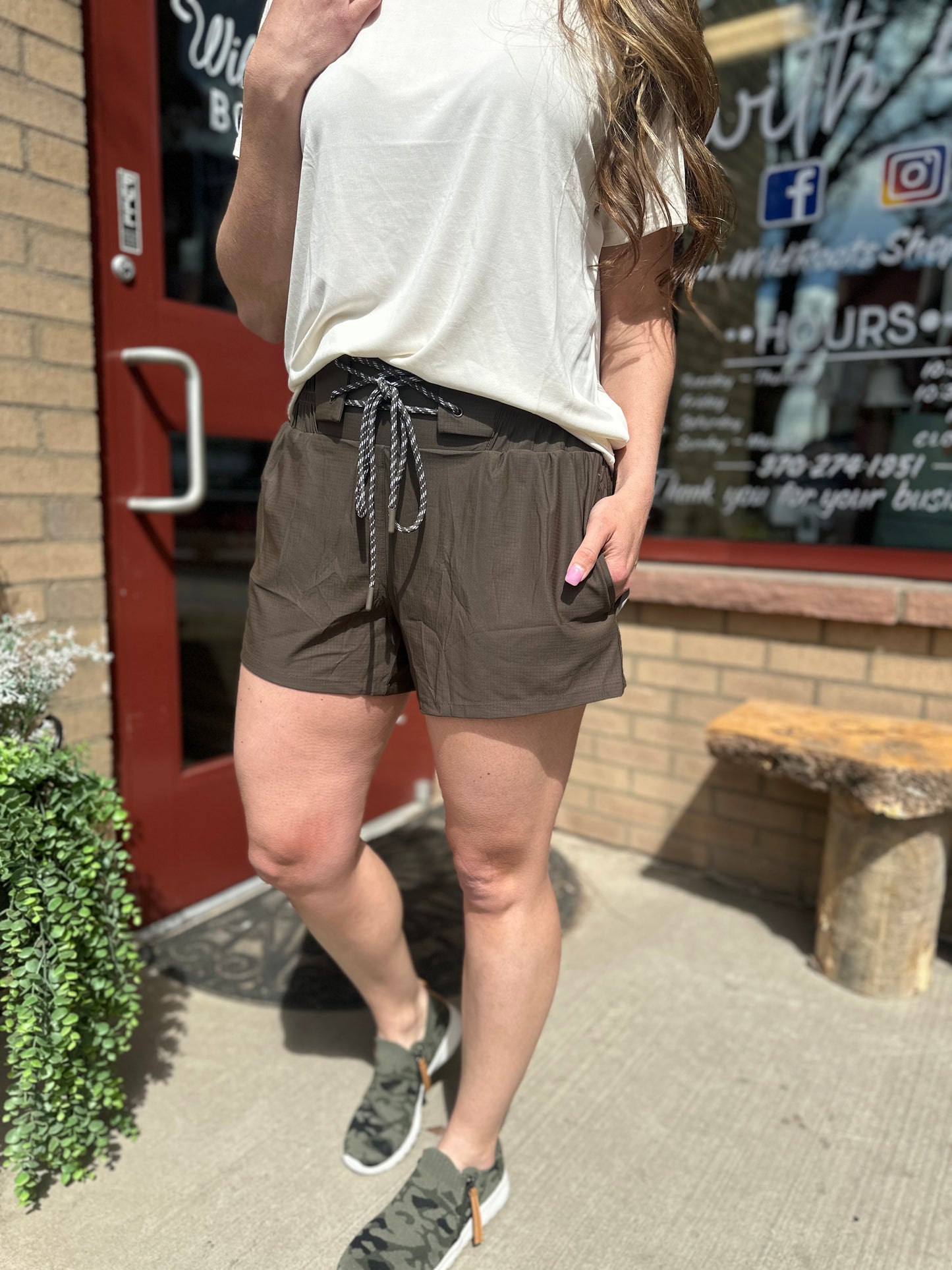 Lace Up Nylon Shorts