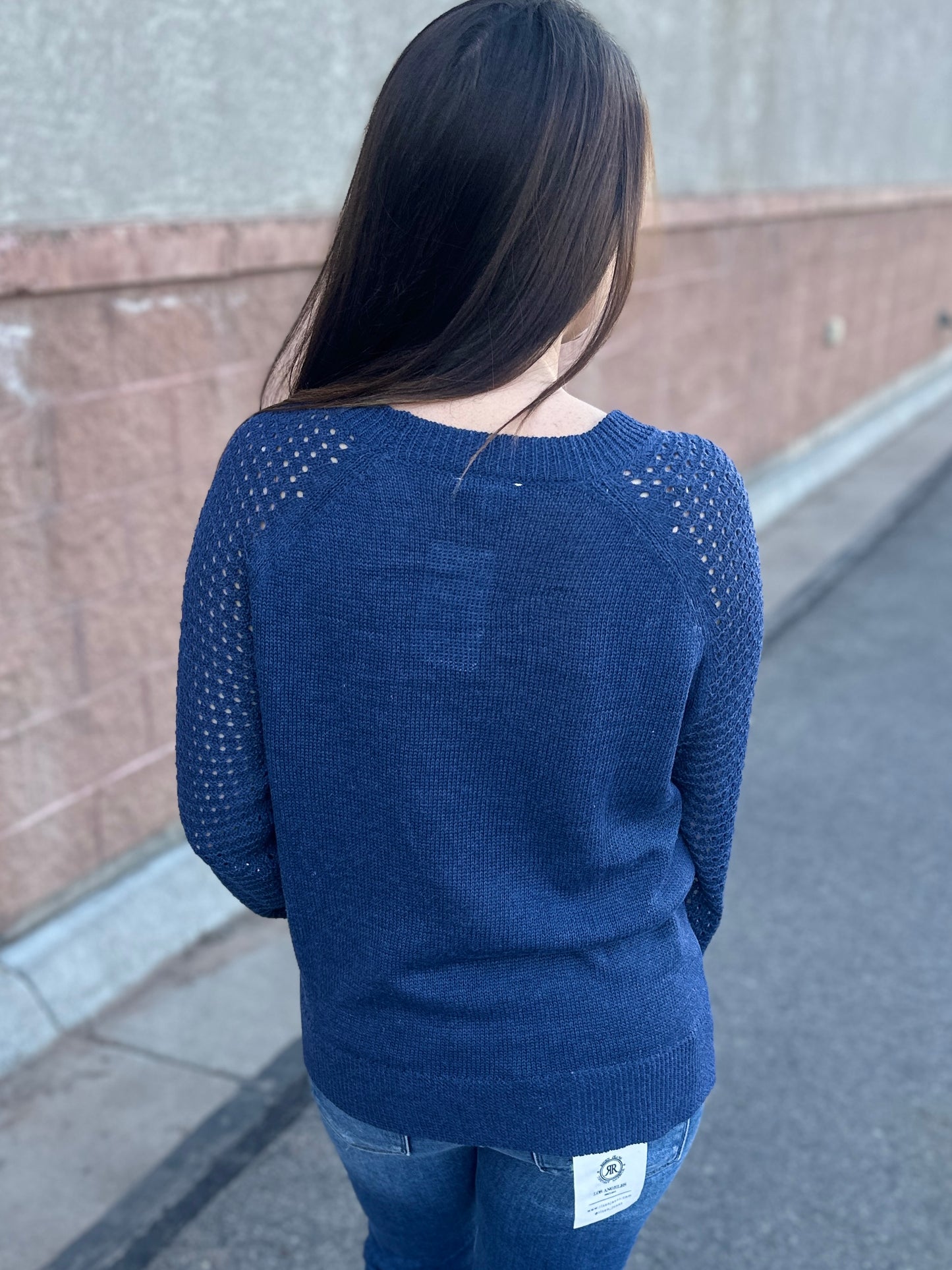 Open Knit Sleeve Top