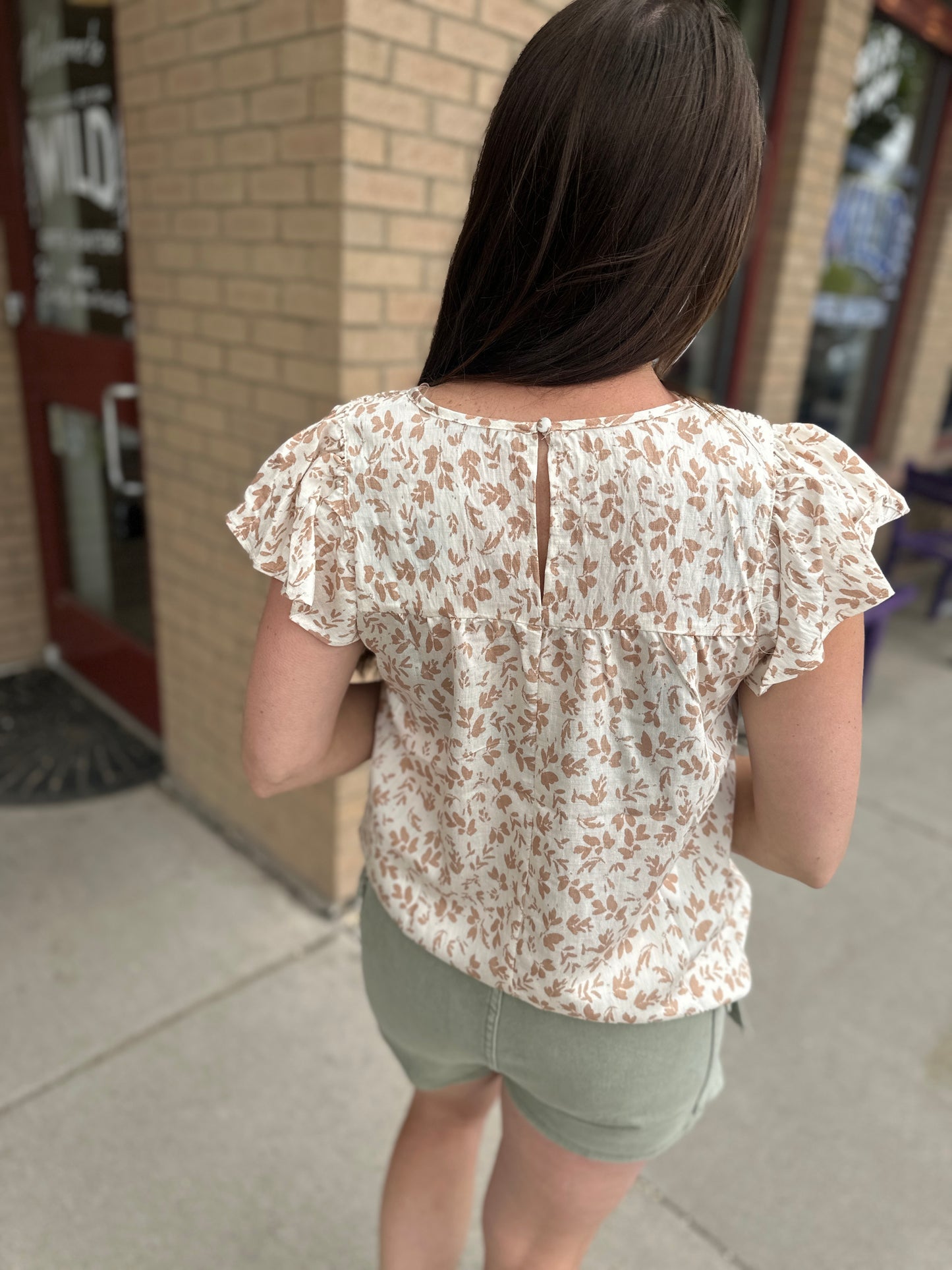 Flutter Sleeve Babydoll Blouse